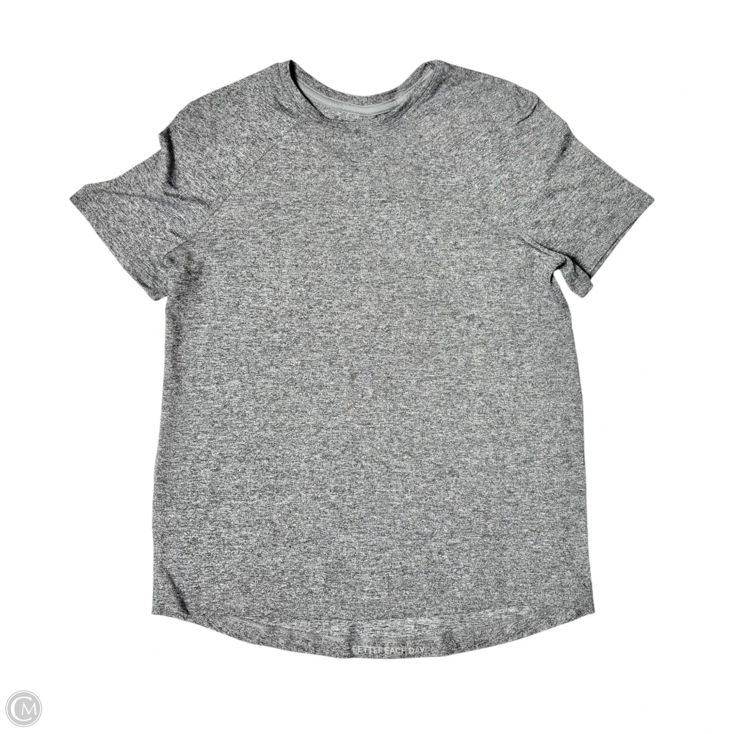 Athletic Top Short Sleeve By Lululemon In Grey, Size: S