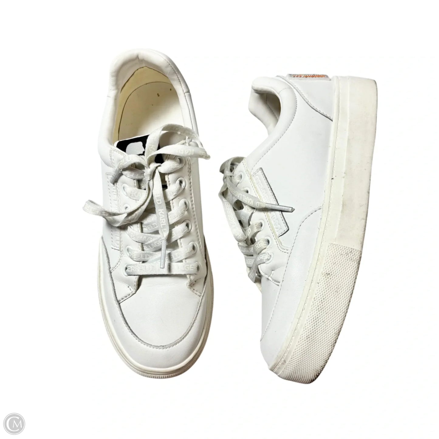 Shoes Designer By Karl Lagerfeld In White, Size: 6