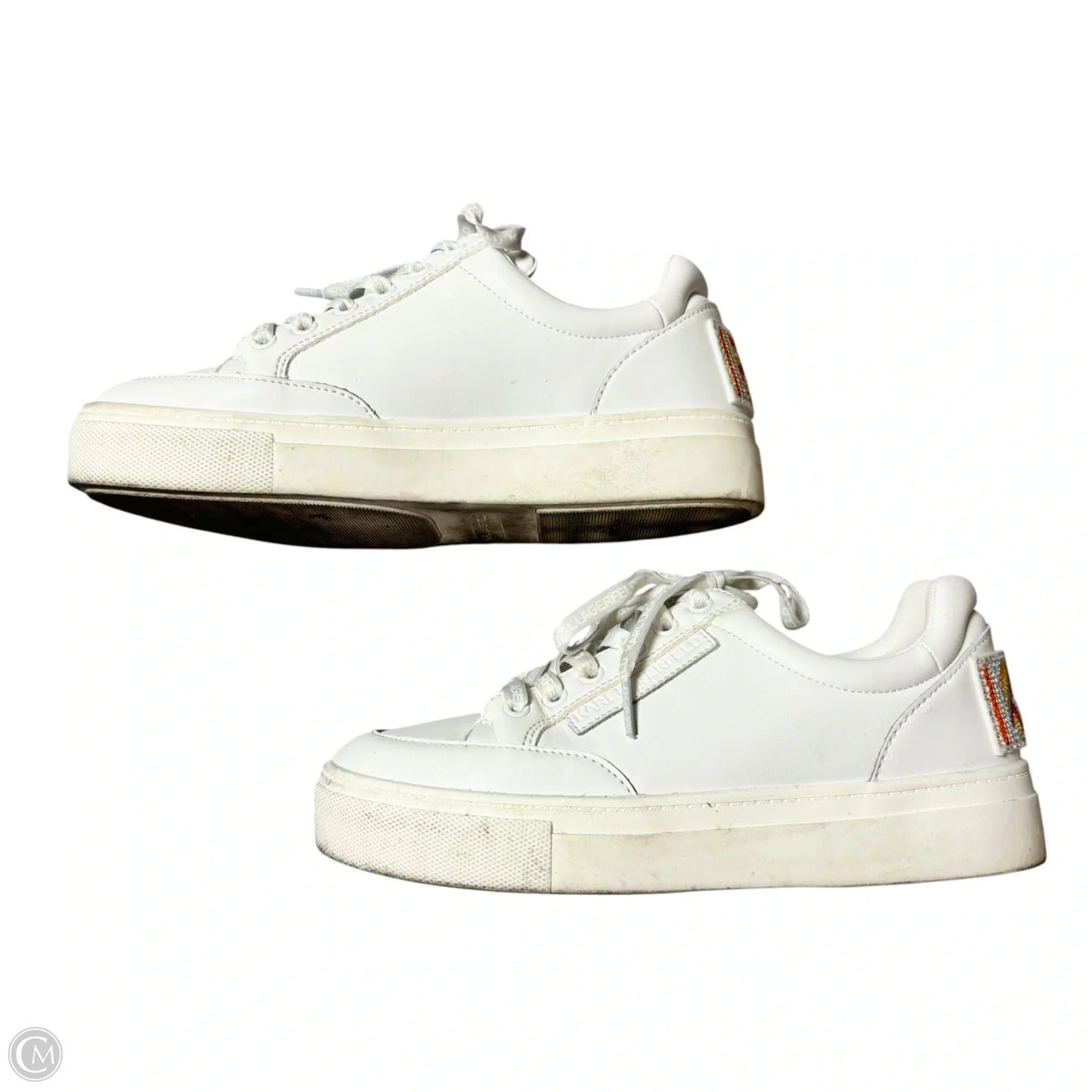 Shoes Designer By Karl Lagerfeld In White, Size: 6