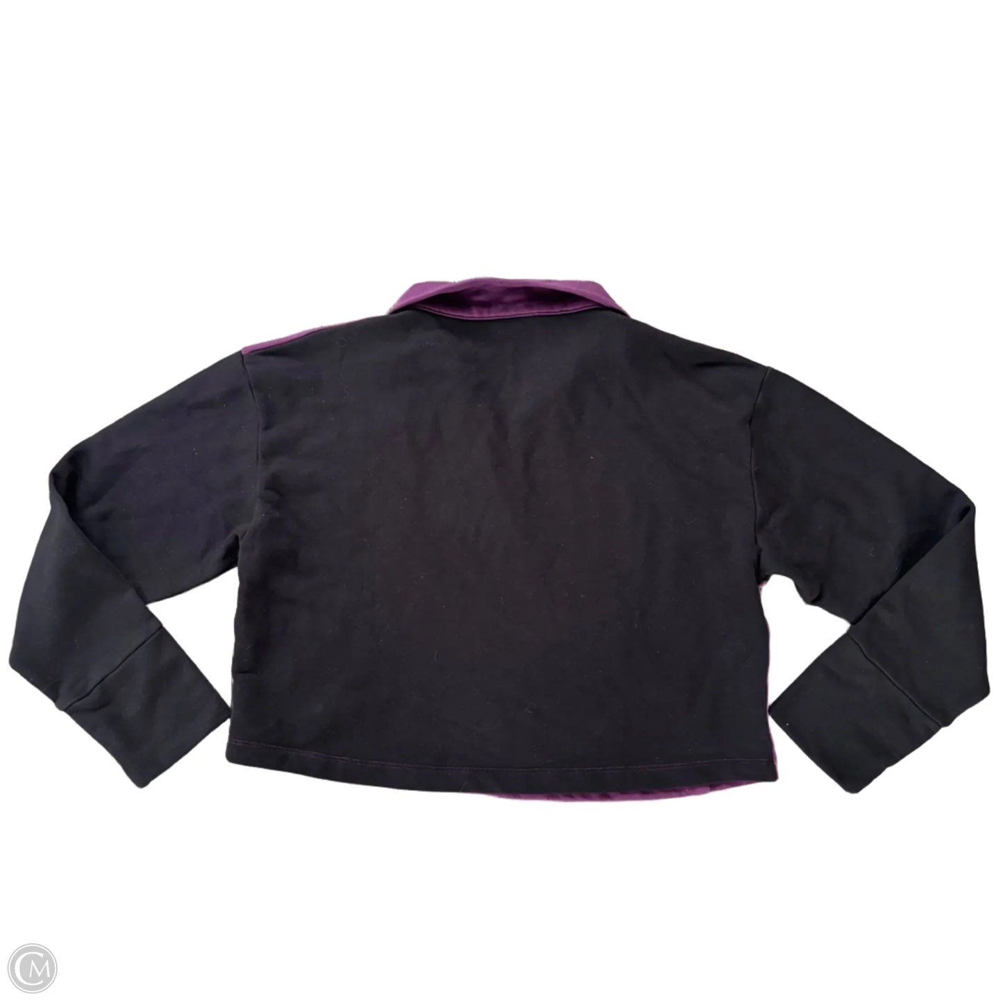 Athletic Sweatshirt Collar By Outdoor Voices In Black & Purple, Size: M