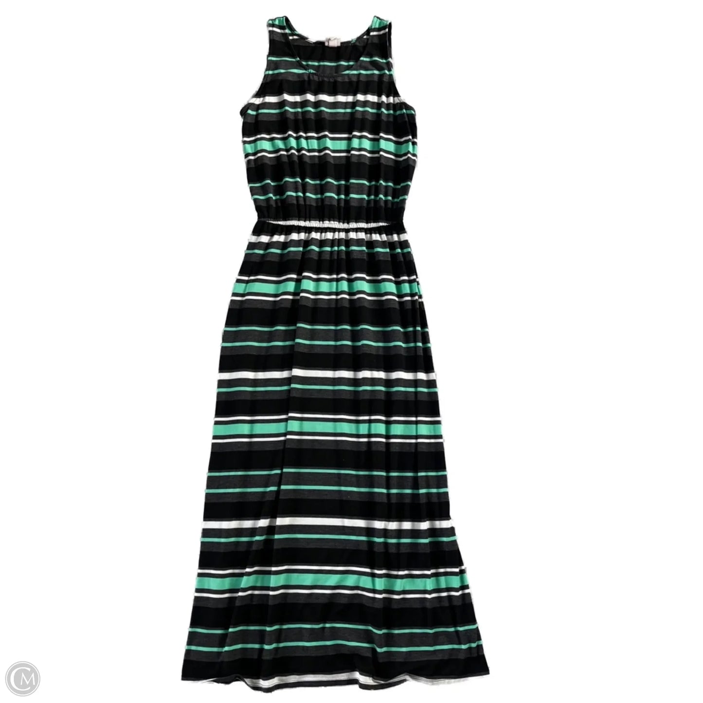 Dress Casual Maxi By Merona In Black & Green, Size: M