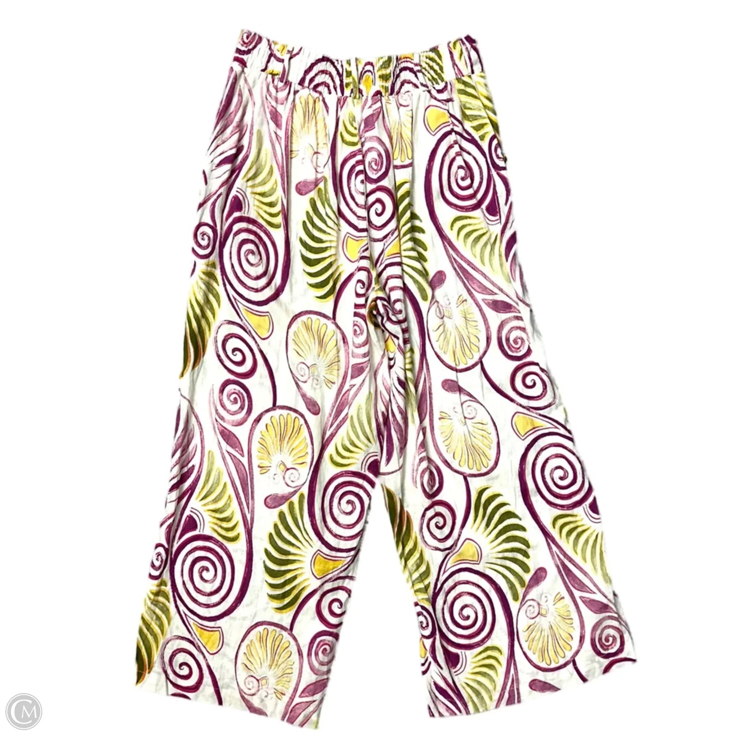 Pants Linen By Christian Siriano In Multi-colored, Size: S