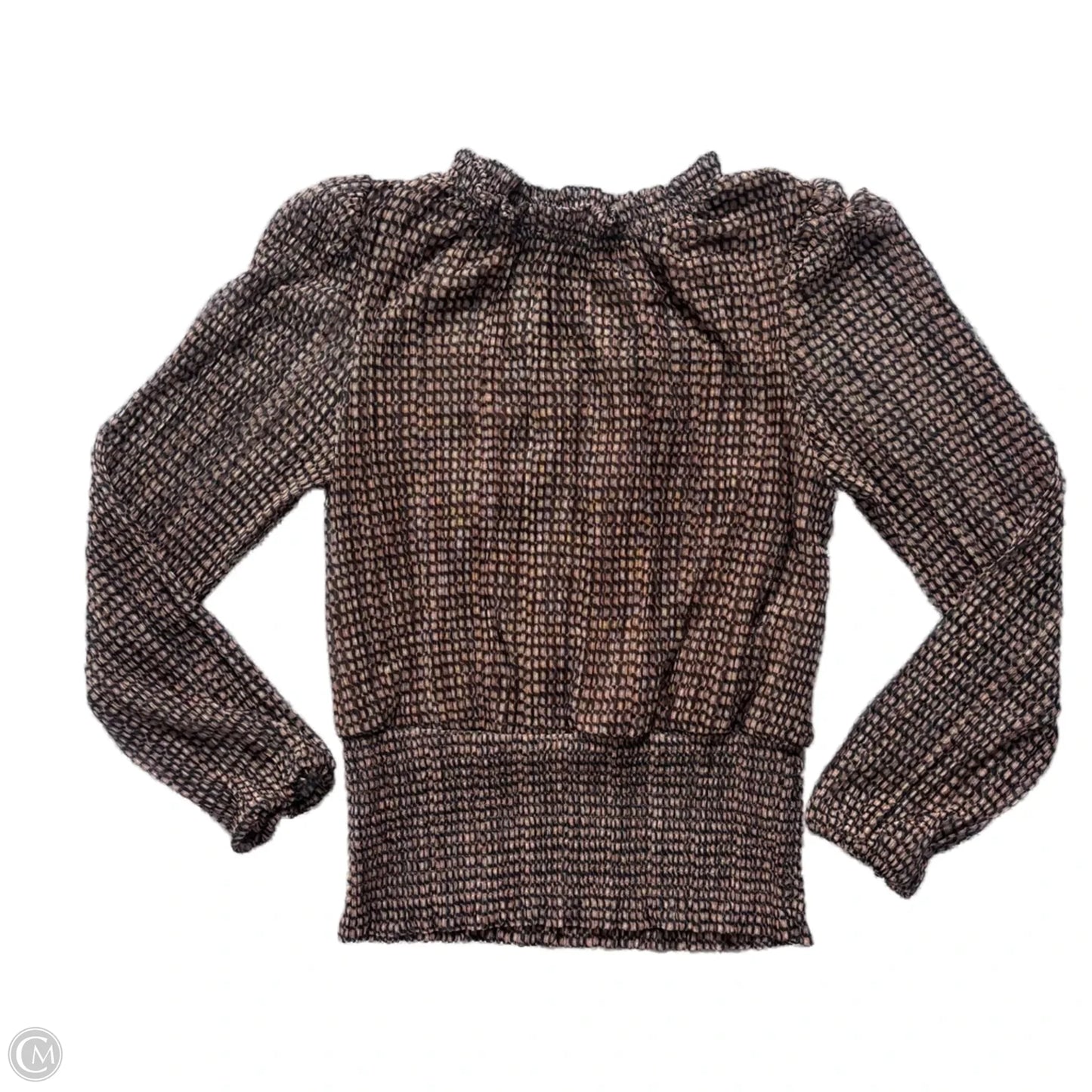 Blouse Long Sleeve By Joie In Black & Brown, Size: M