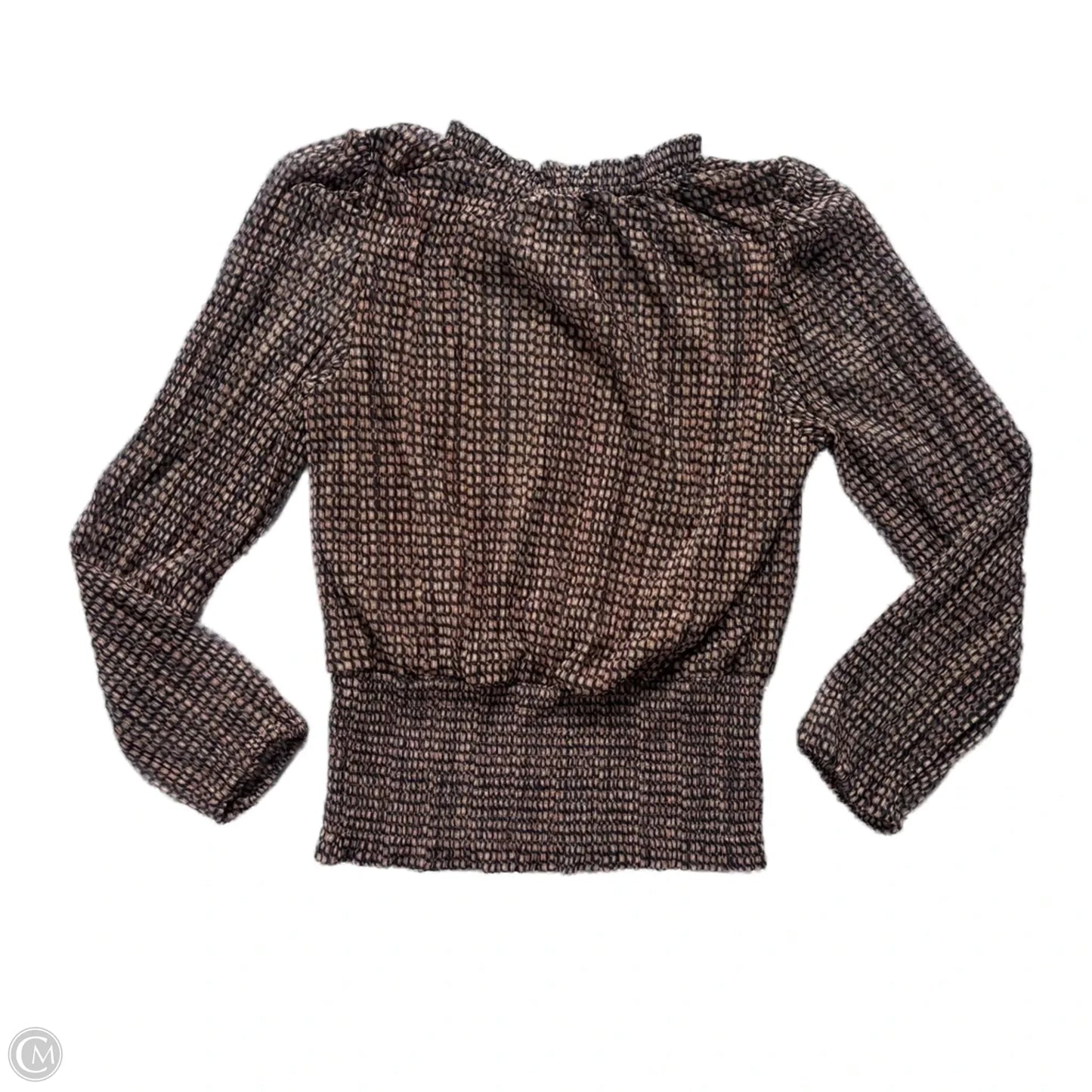 Blouse Long Sleeve By Joie In Black & Brown, Size: M