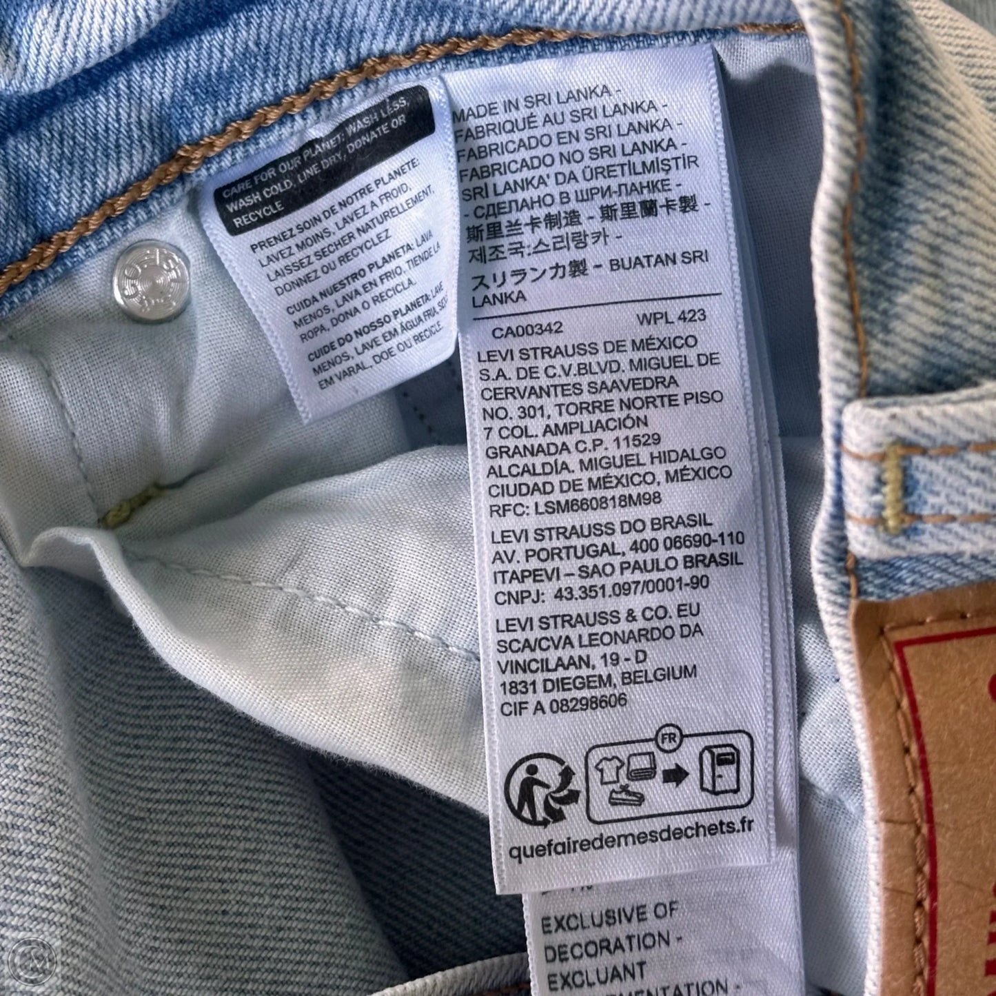 Jeans Wide Leg By Levis In Blue Denim, Size: 4