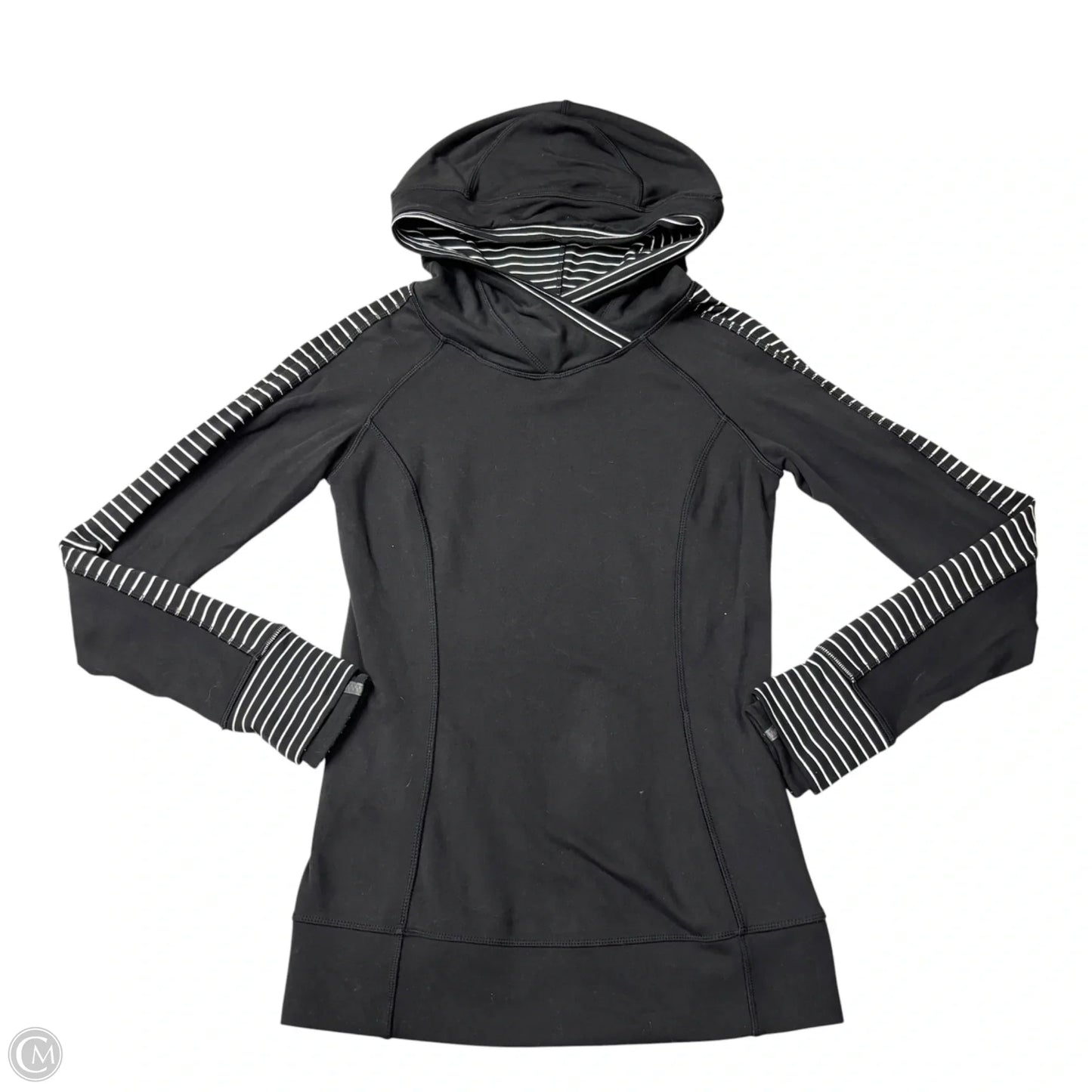 Athletic Sweatshirt Hoodie By Lululemon In Black & White, Size: S