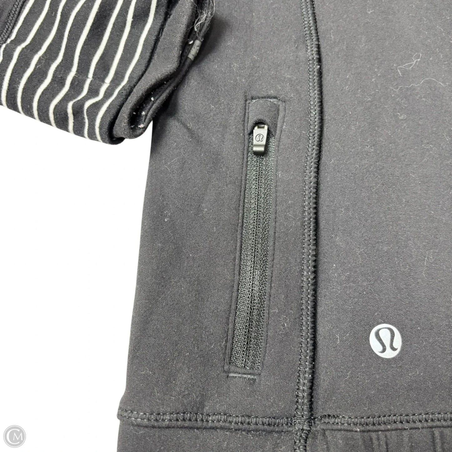 Athletic Sweatshirt Hoodie By Lululemon In Black & White, Size: S