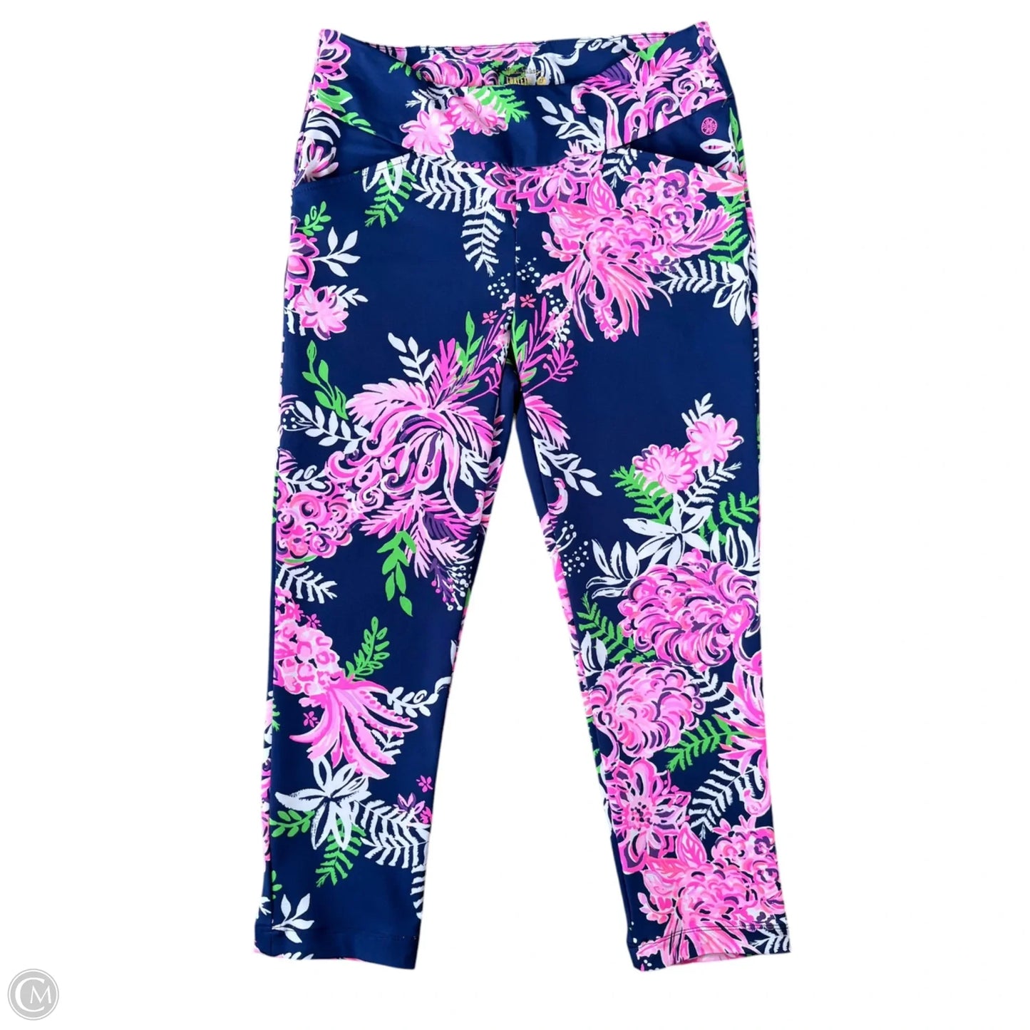 Pants Designer By Lilly Pulitzer In Blue & Pink, Size: M