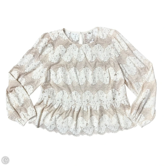 Top Long Sleeve By Dolan Left Coast In Cream, Size: 2x