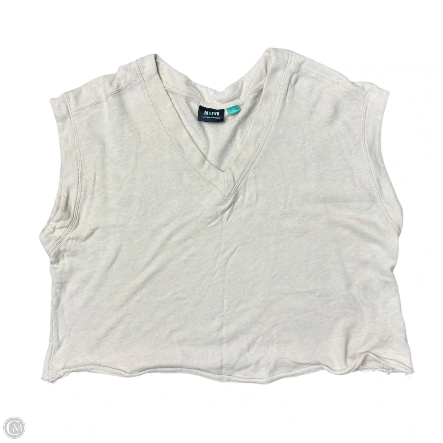 Top Short Sleeve By Maeve In Cream, Size: 1x