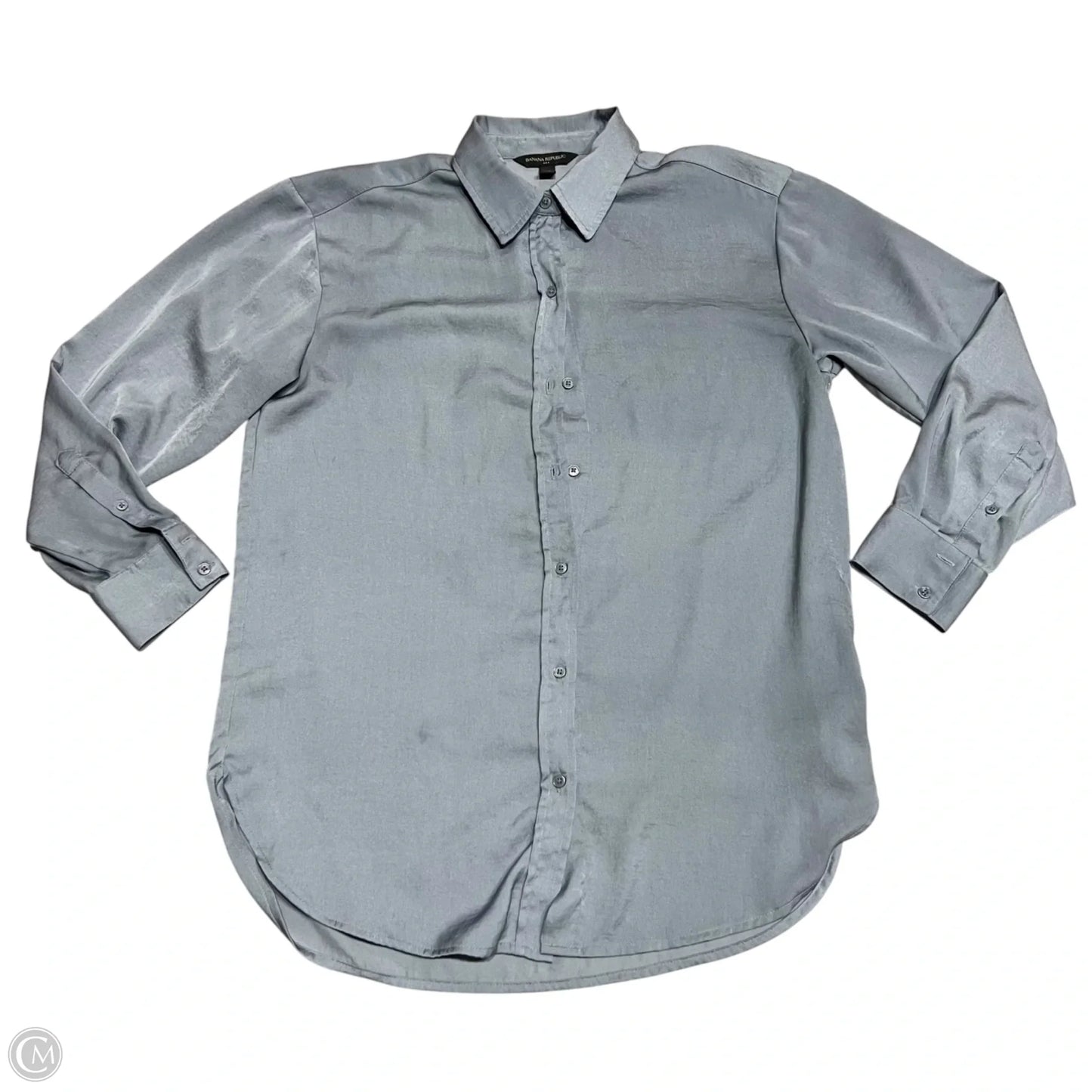 Blouse Long Sleeve By Banana Republic In Blue, Size: Xs