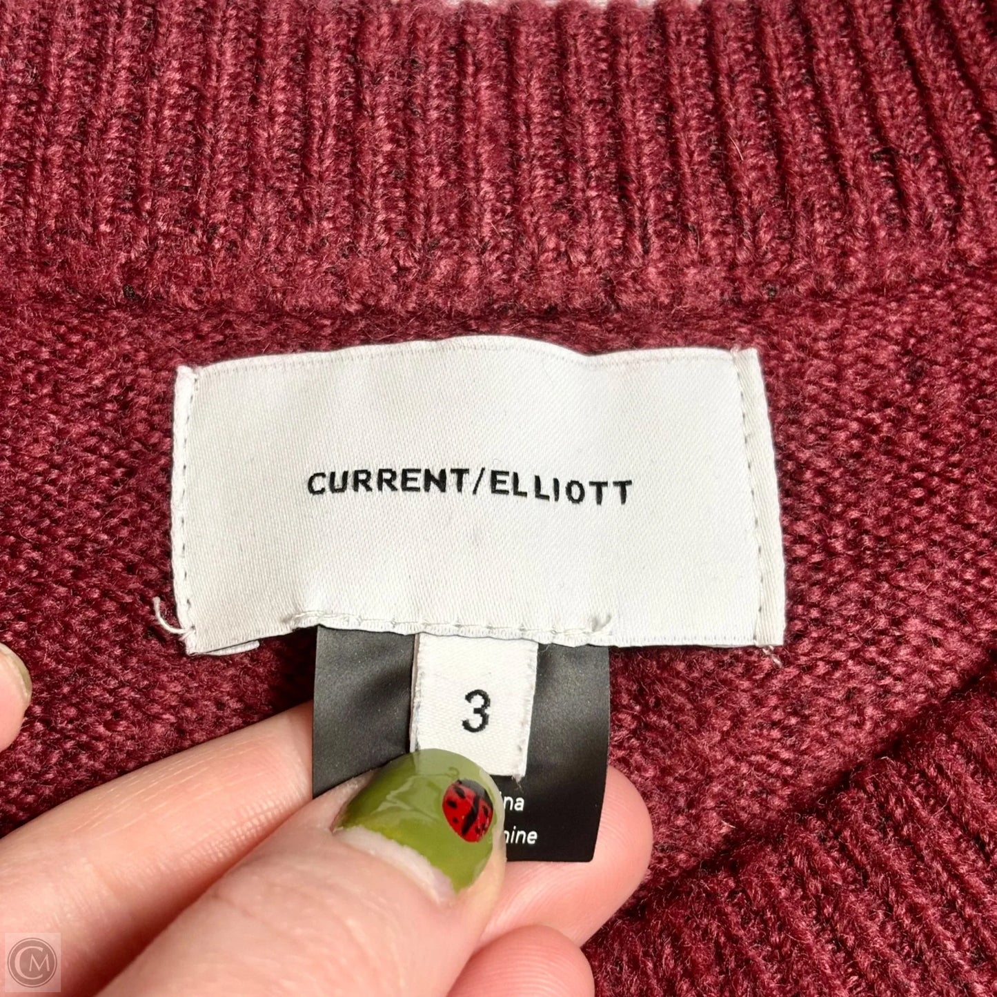 Sweater By Current Elliott In Maroon, Size: M