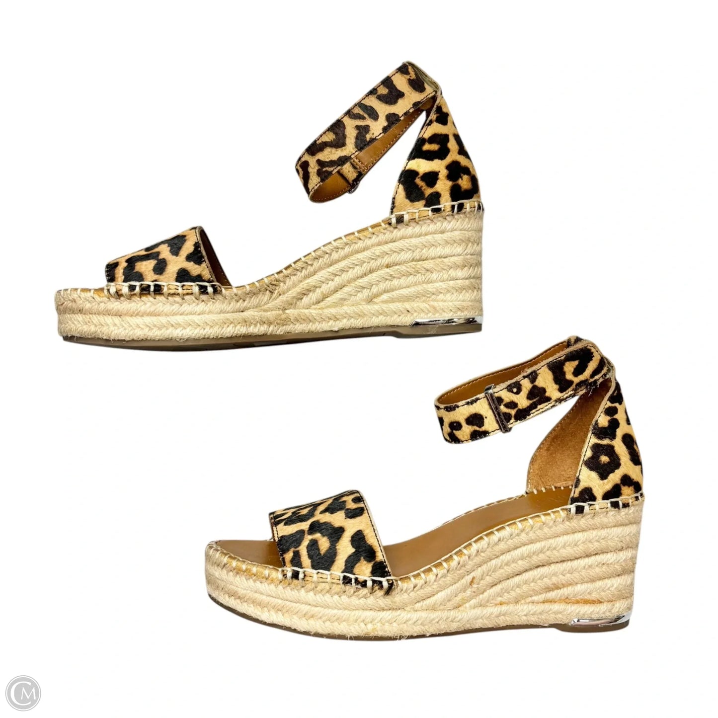 Sandals Heels Wedge By Franco Sarto In Leopard Print, Size: 8