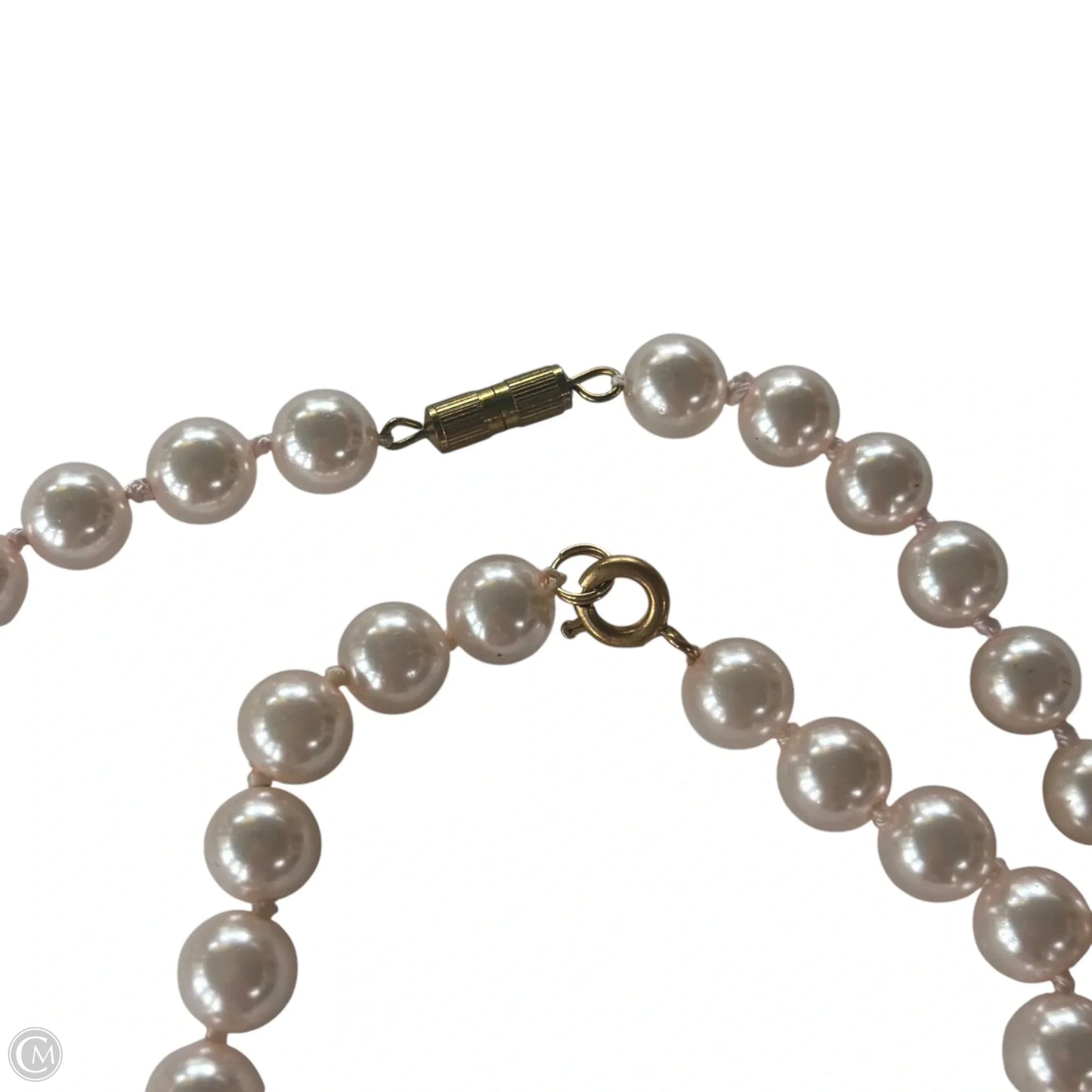 Necklace Set Pink Pearls Size: 02 Piece Set
