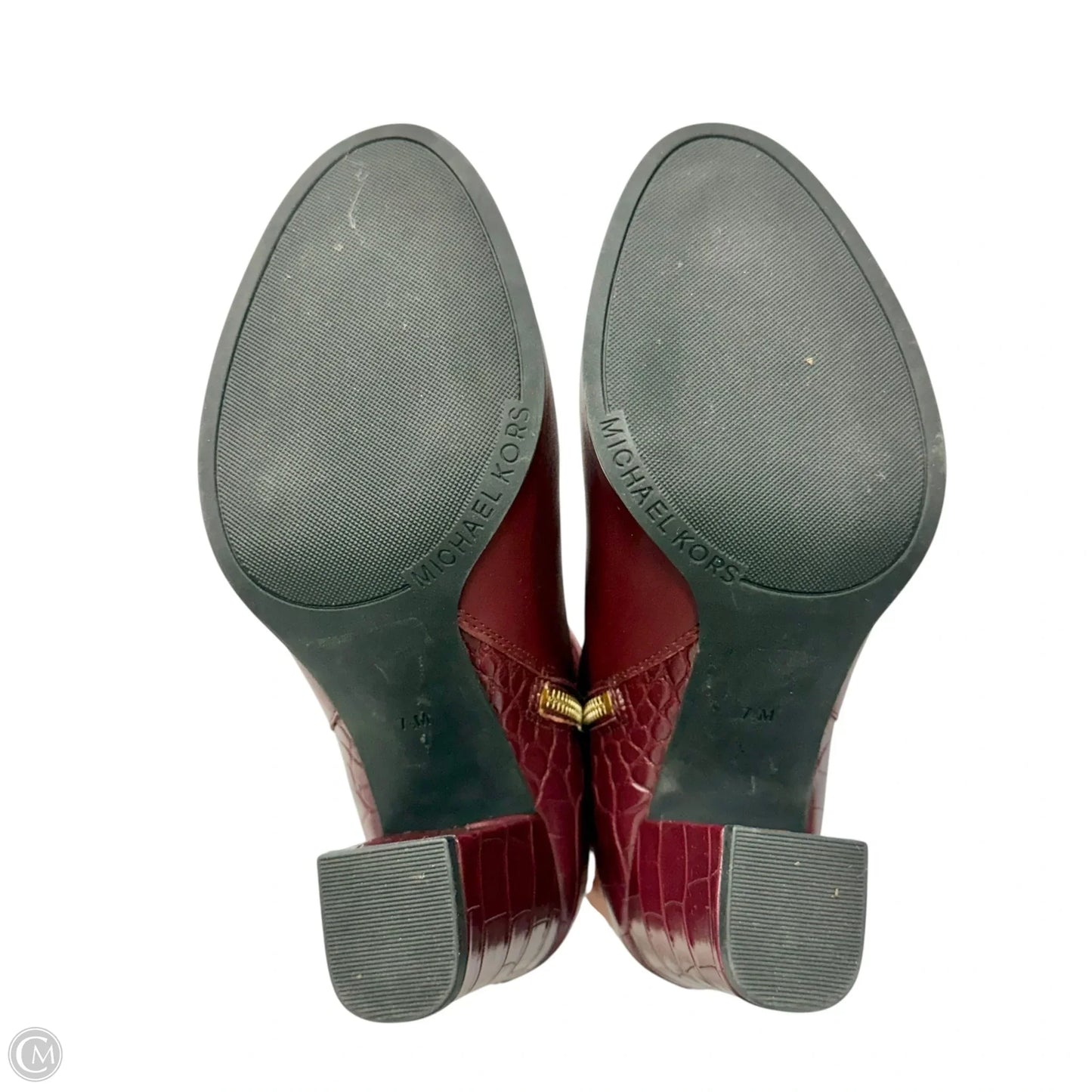 Boots Ankle Heels By Michael By Michael Kors In Maroon, Size: 7.5