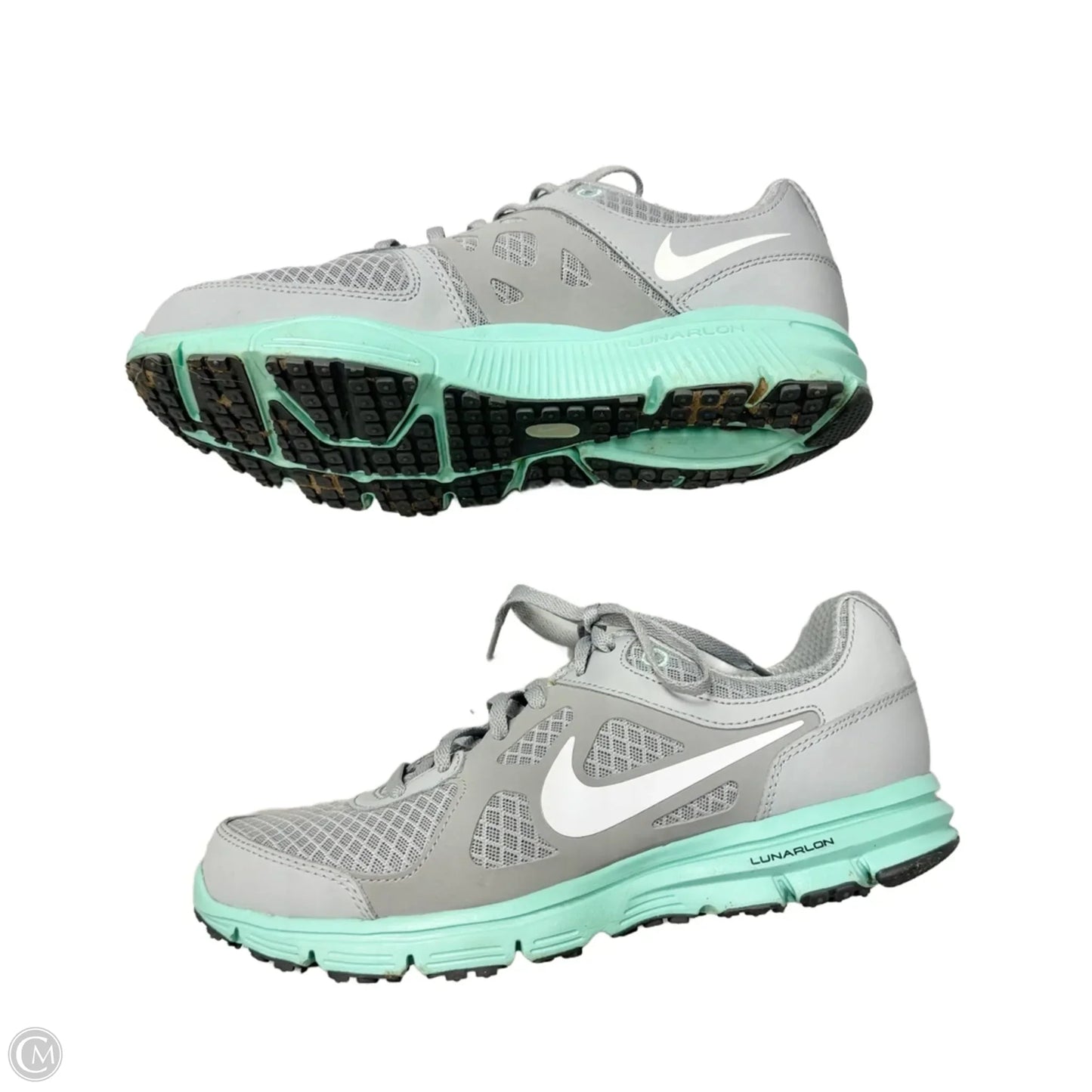 Shoes Athletic By Nike In Grey & Orange, Size: 9