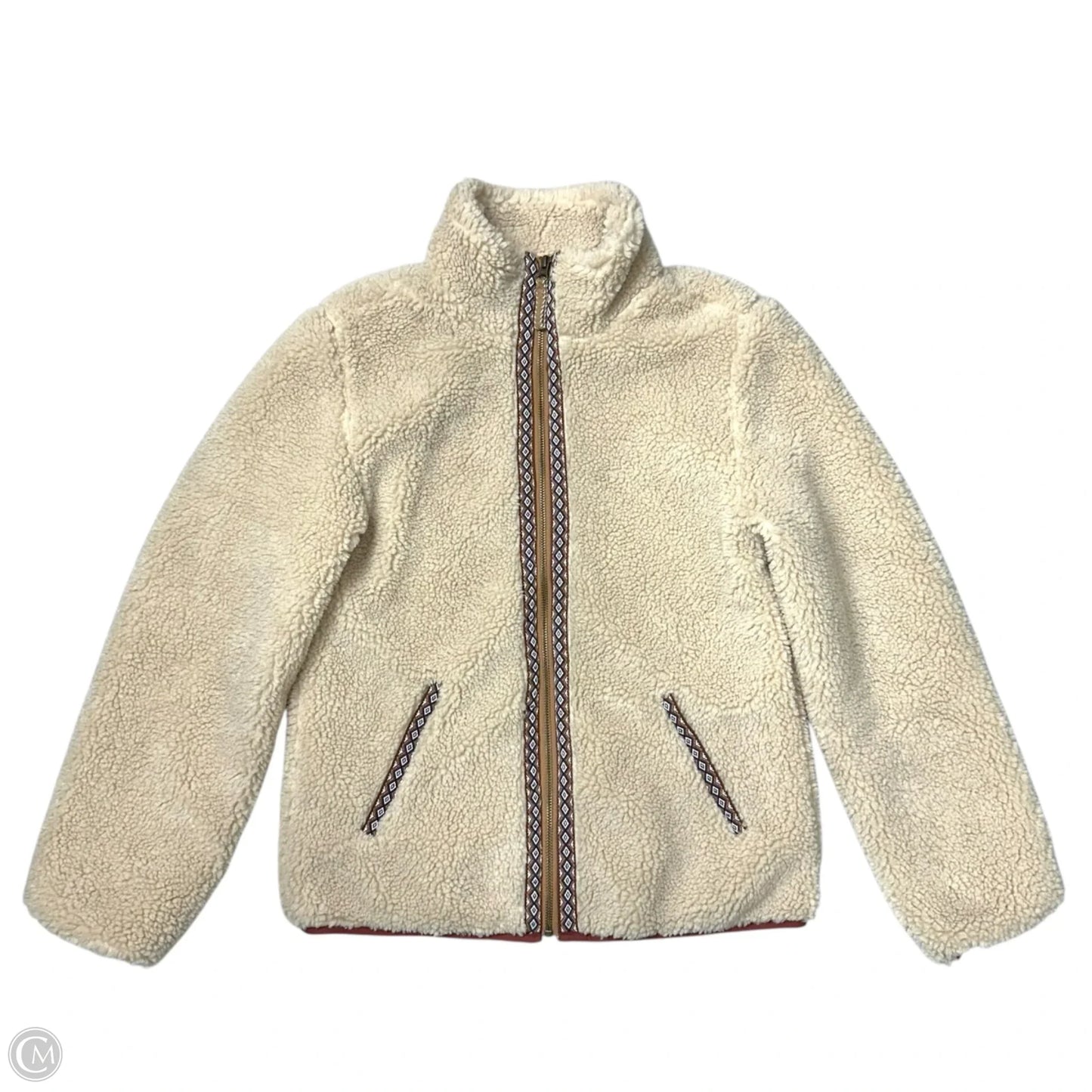 Coat Faux Fur & Sherpa By Faherty In Cream, Size: M