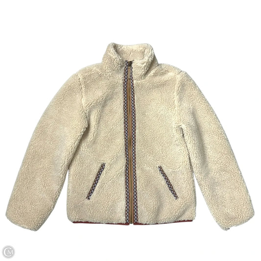 Coat Faux Fur & Sherpa By Faherty In Cream, Size: M