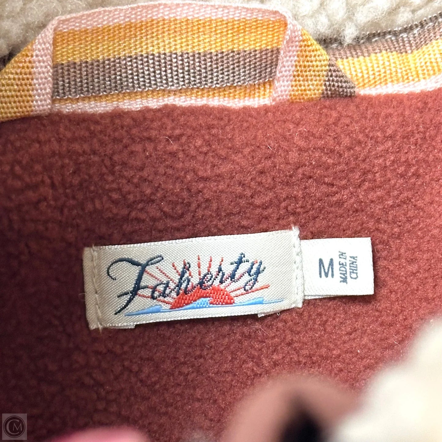 Coat Faux Fur & Sherpa By Faherty In Cream, Size: M