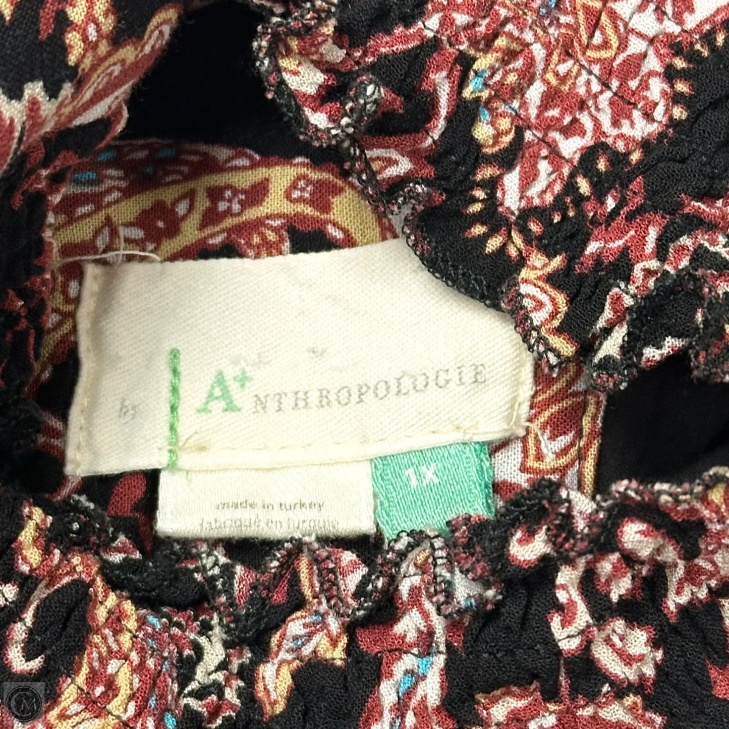 Dress Casual Short By Anthropologie In Black & Pink, Size: 1x