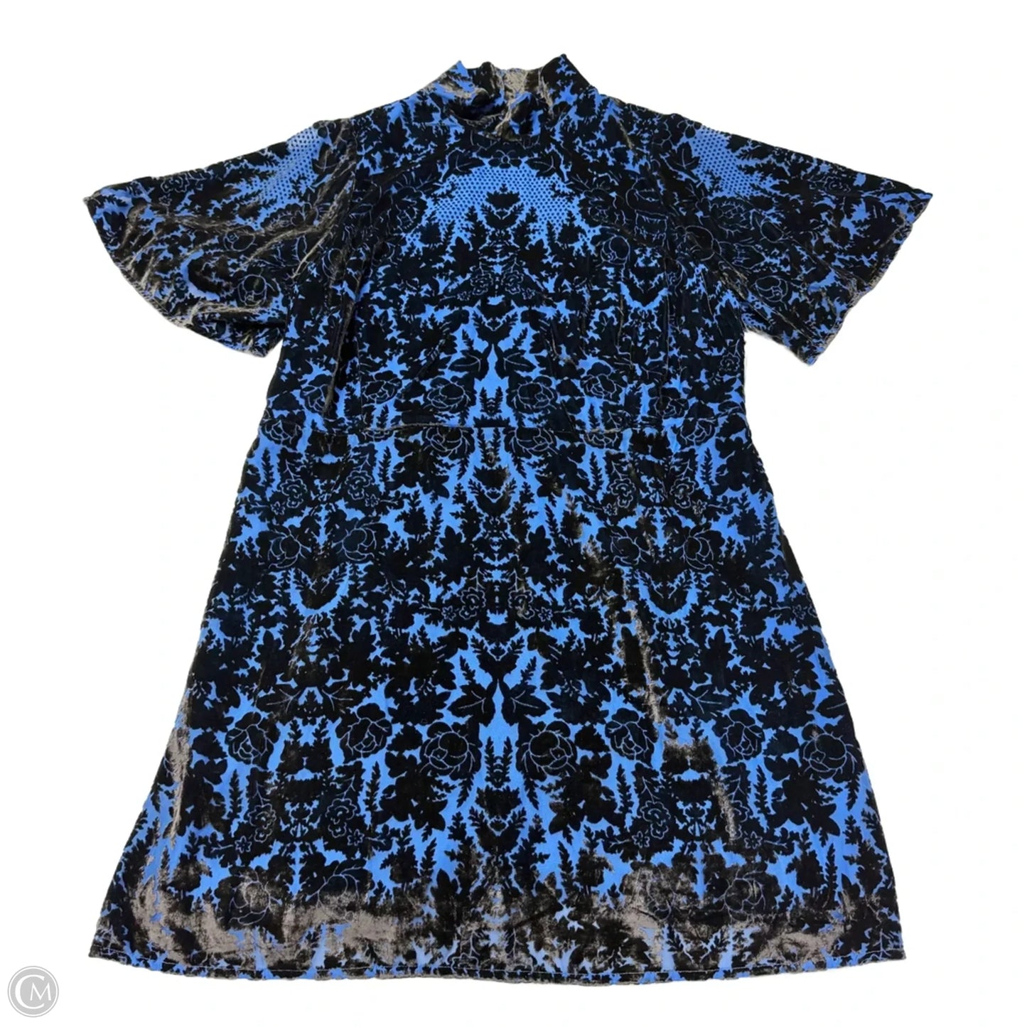 Dress Casual Midi By Anthropologie In Black & Blue, Size: Xl