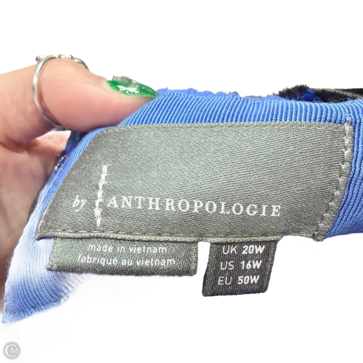 Dress Casual Midi By Anthropologie In Black & Blue, Size: Xl