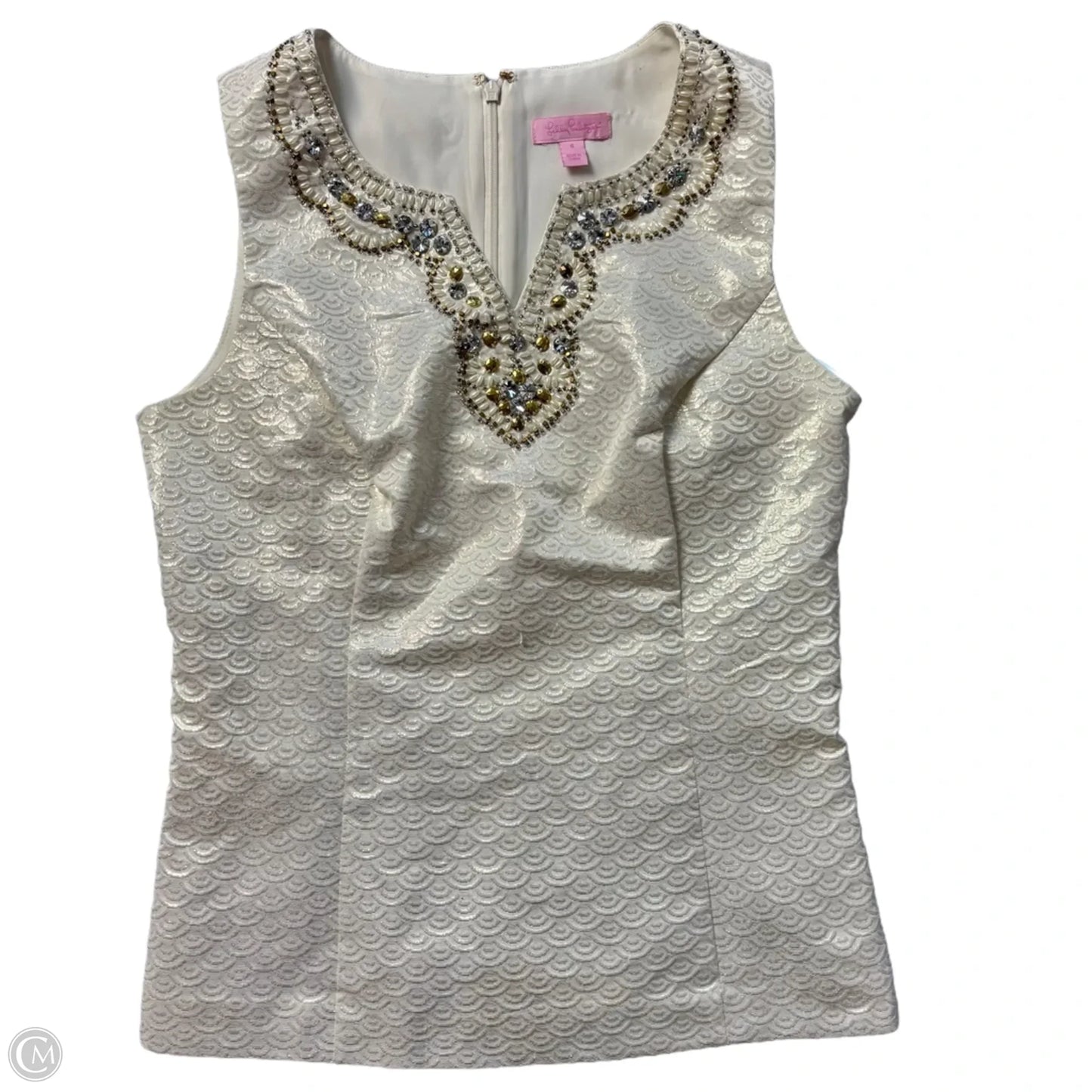 Top Sleeveless Designer By Lilly Pulitzer In Cream, Size: S