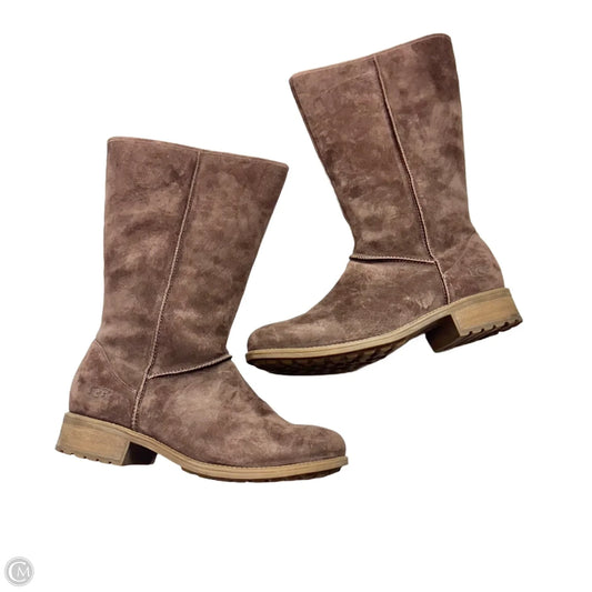 Boots Designer By Ugg In Brown, Size: 12