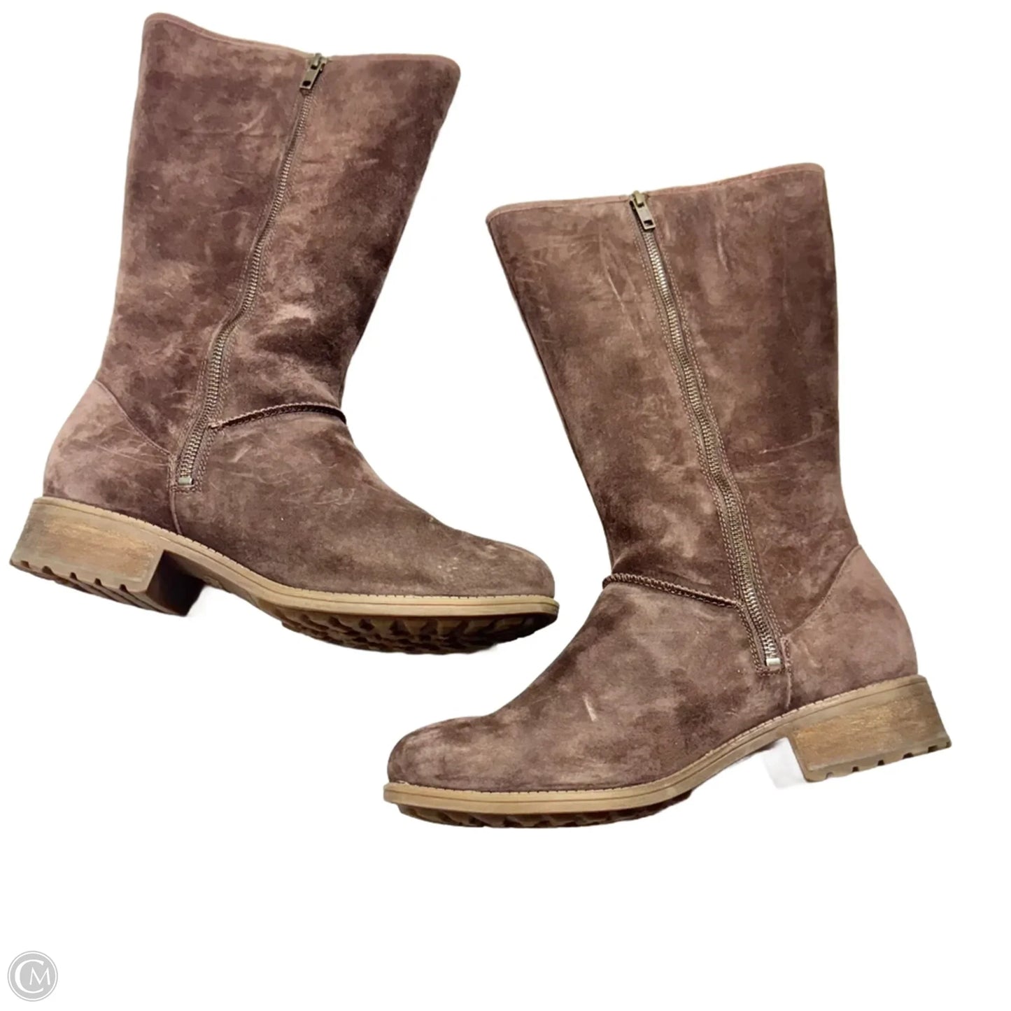 Boots Designer By Ugg In Brown, Size: 12
