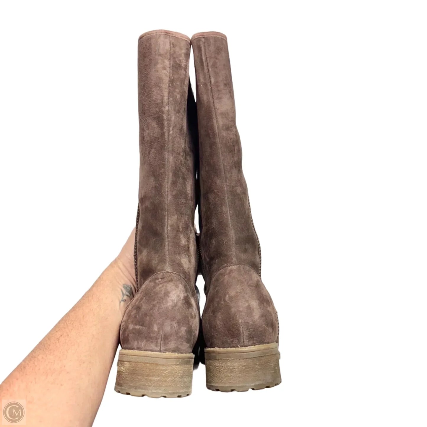 Boots Designer By Ugg In Brown, Size: 12