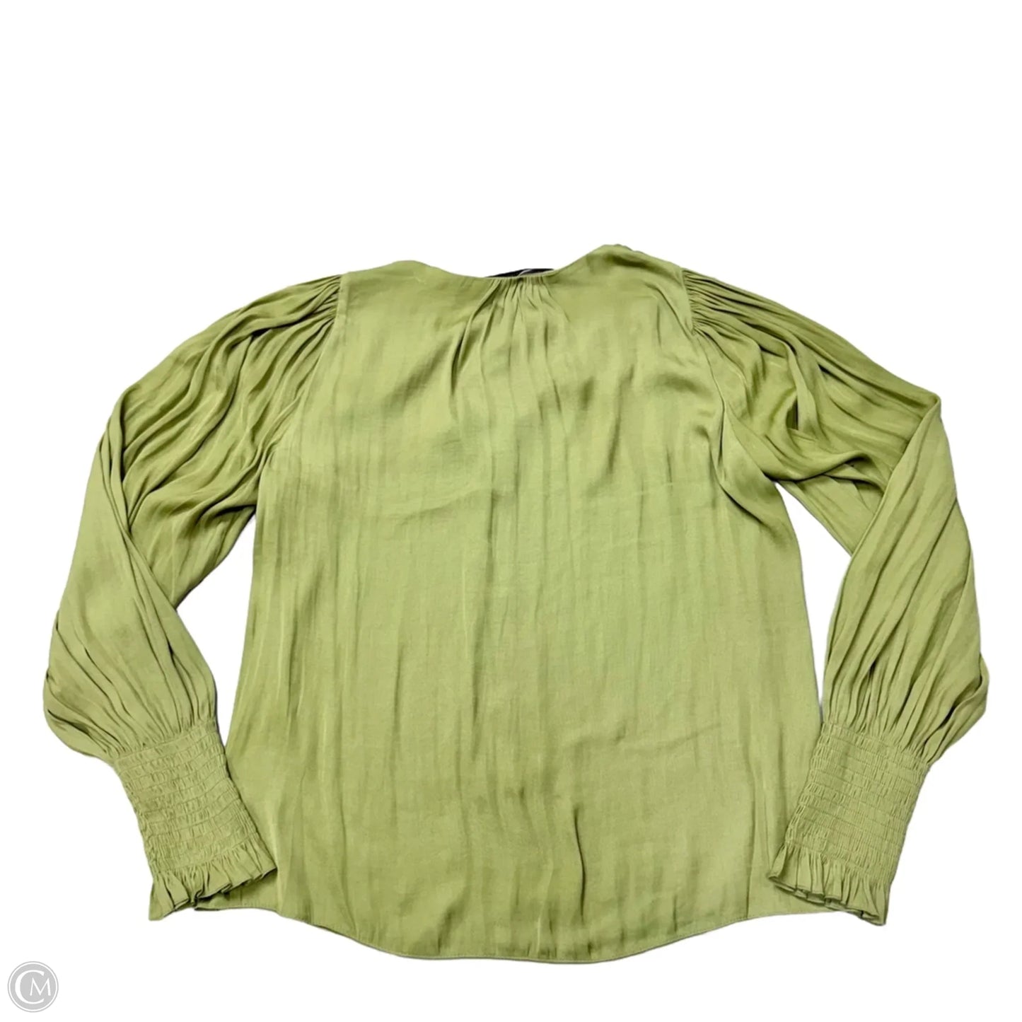 Blouse Long Sleeve By Rebecca Taylor In Green, Size: S