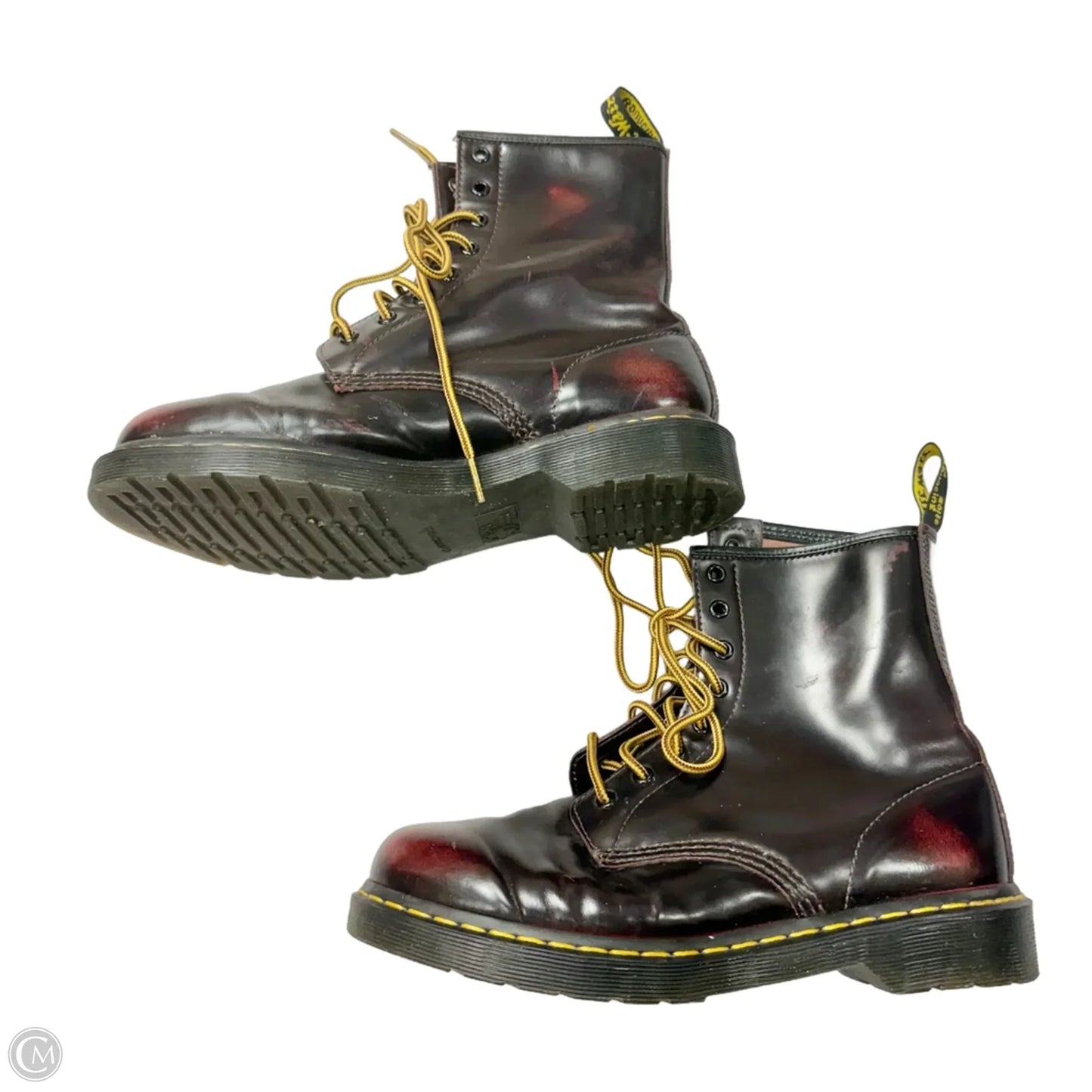 Boots Combat By Dr Martens In Black & Red, Size: 10