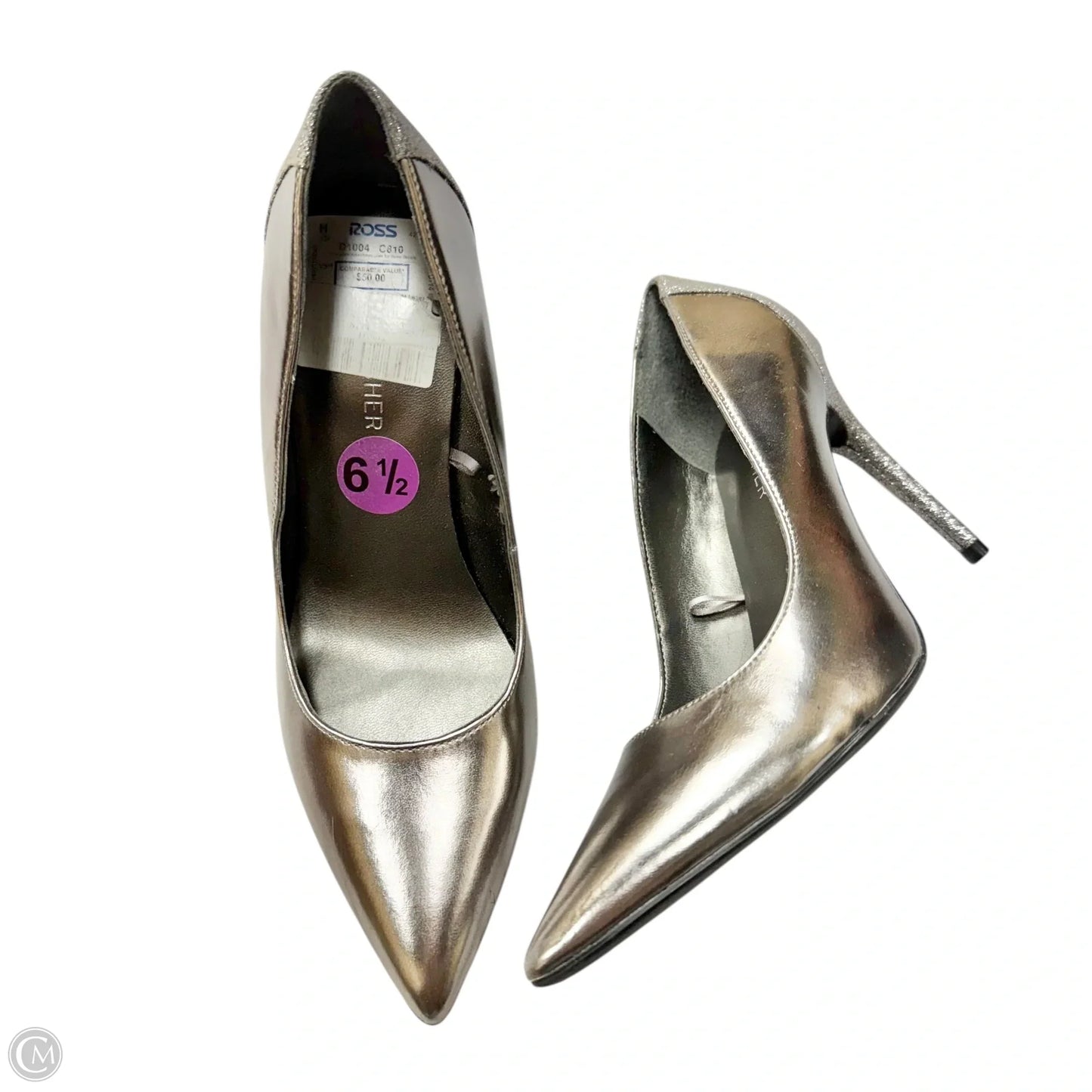 Shoes Heels Stiletto By Marc Fisher In Silver, Size: 6.5