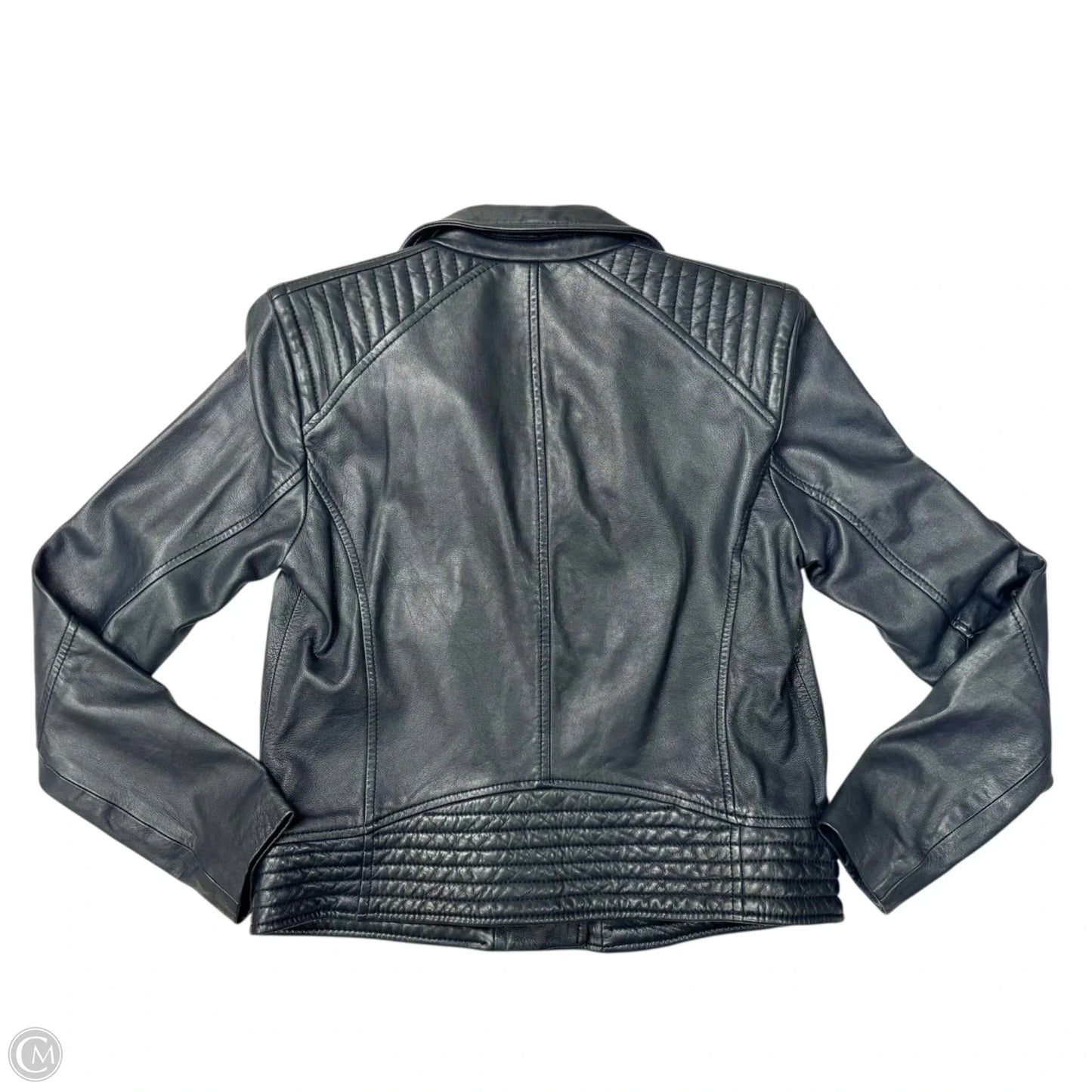 Jacket Moto Leather By Rebecca Taylor In Navy, Size: S
