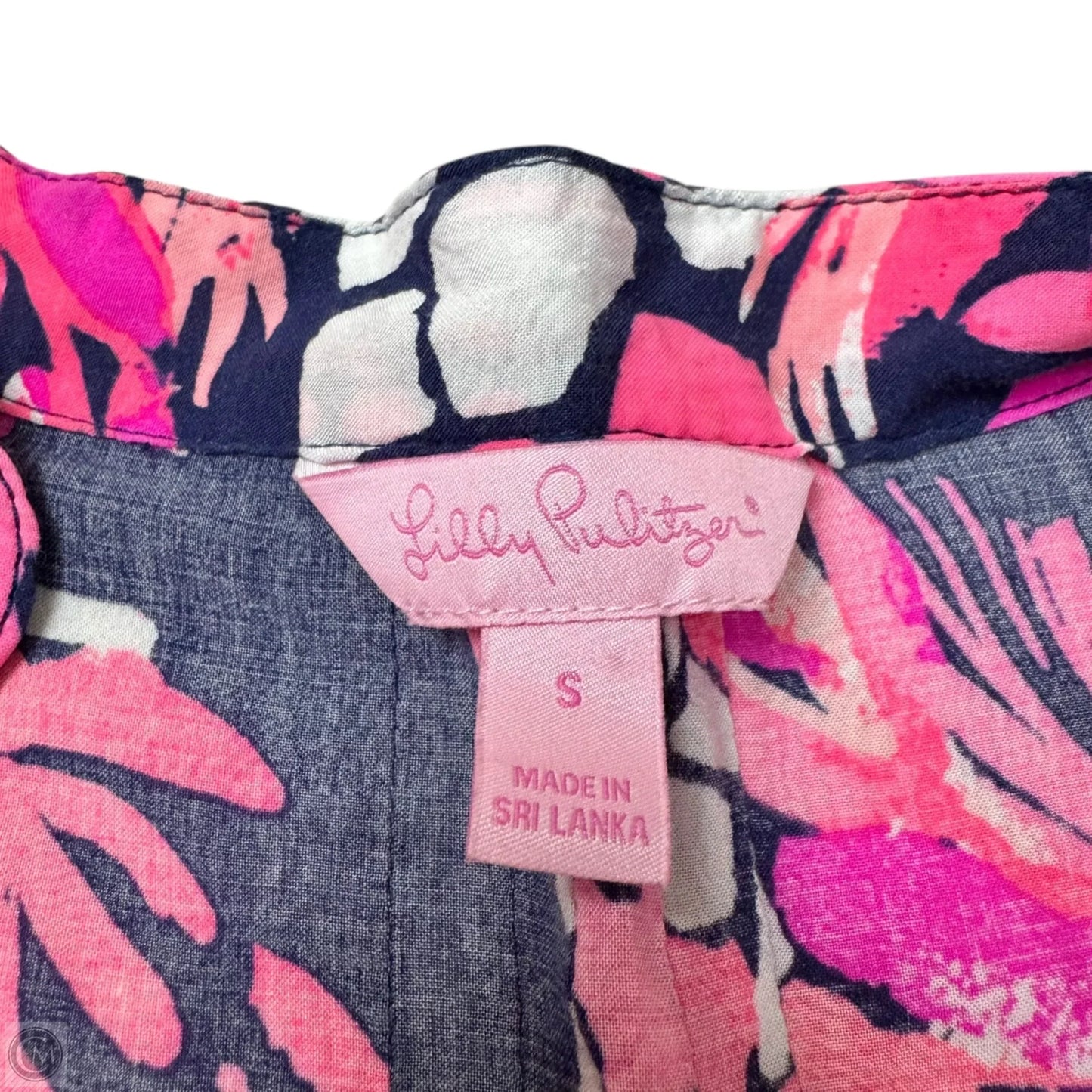 Top Long Sleeve Designer By Lilly Pulitzer In Blue & Pink, Size: S