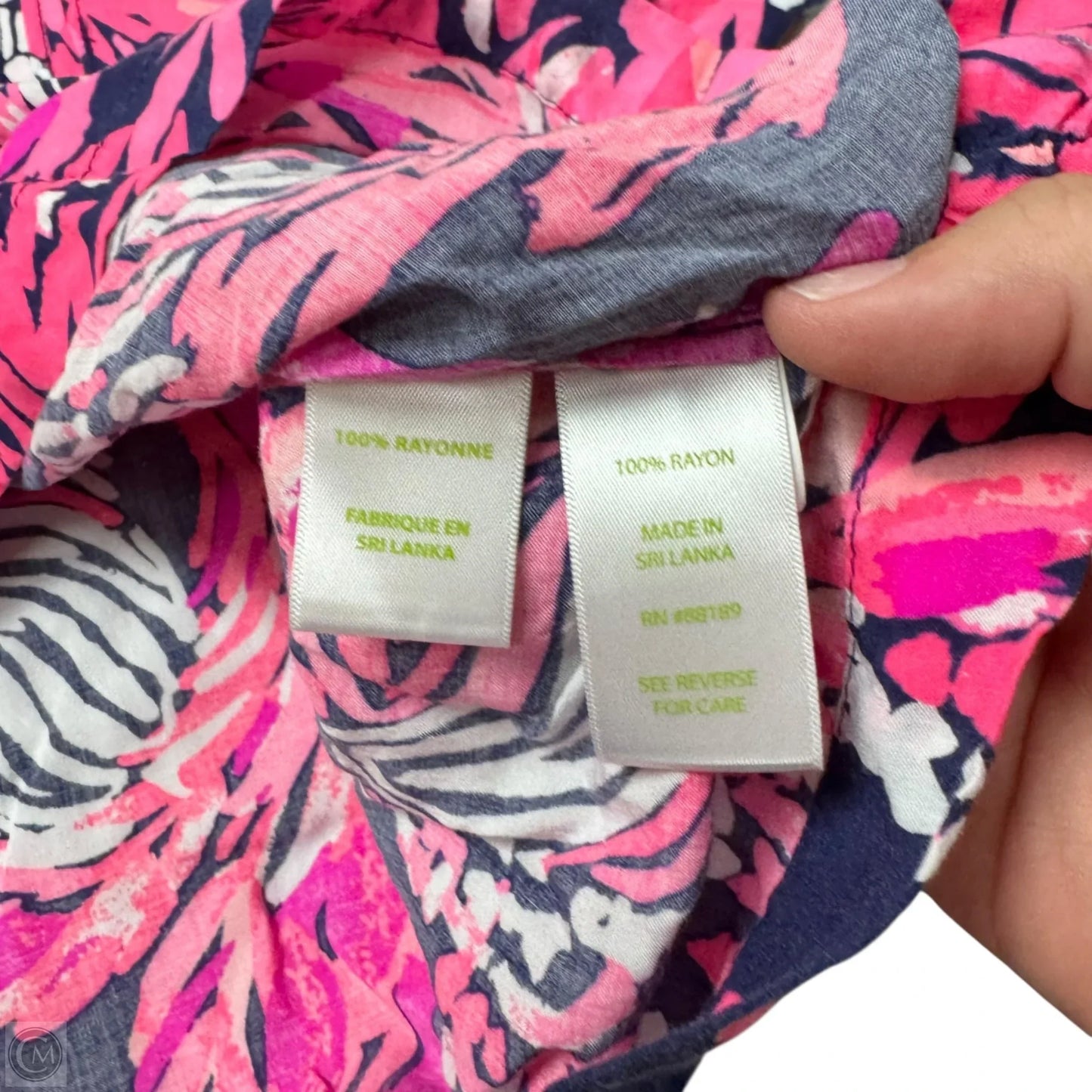 Top Long Sleeve Designer By Lilly Pulitzer In Blue & Pink, Size: S