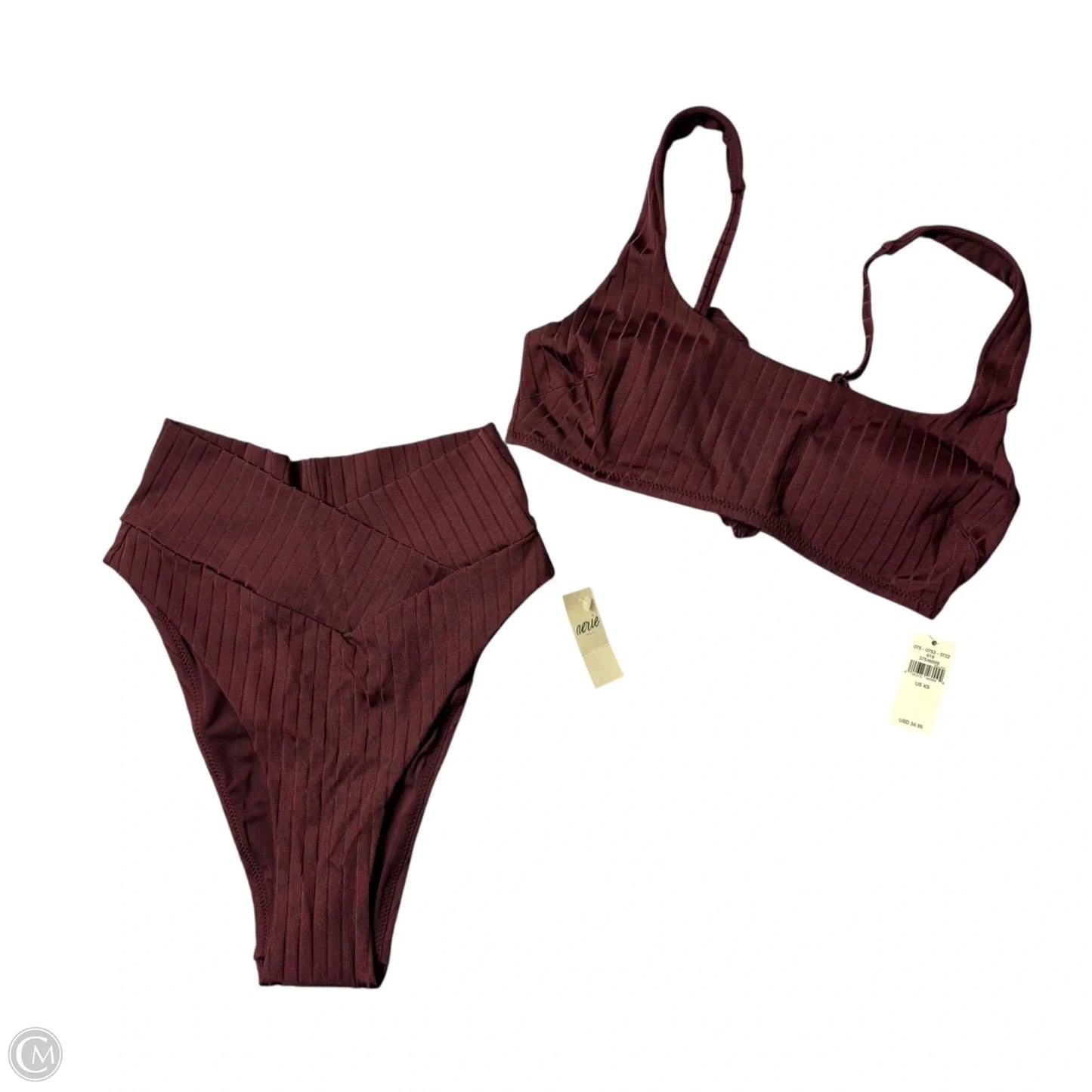 Swimsuit 2pc By Aerie In Maroon, Size: Xs