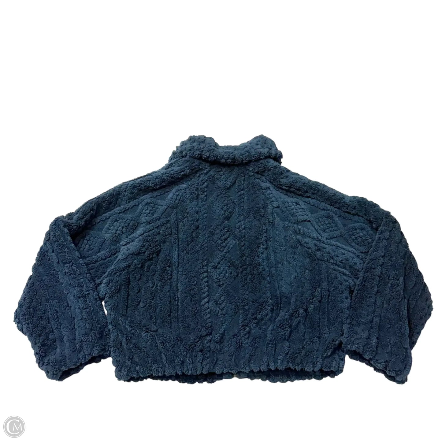 Coat Faux Fur & Sherpa By Pilcro In Navy, Size: M