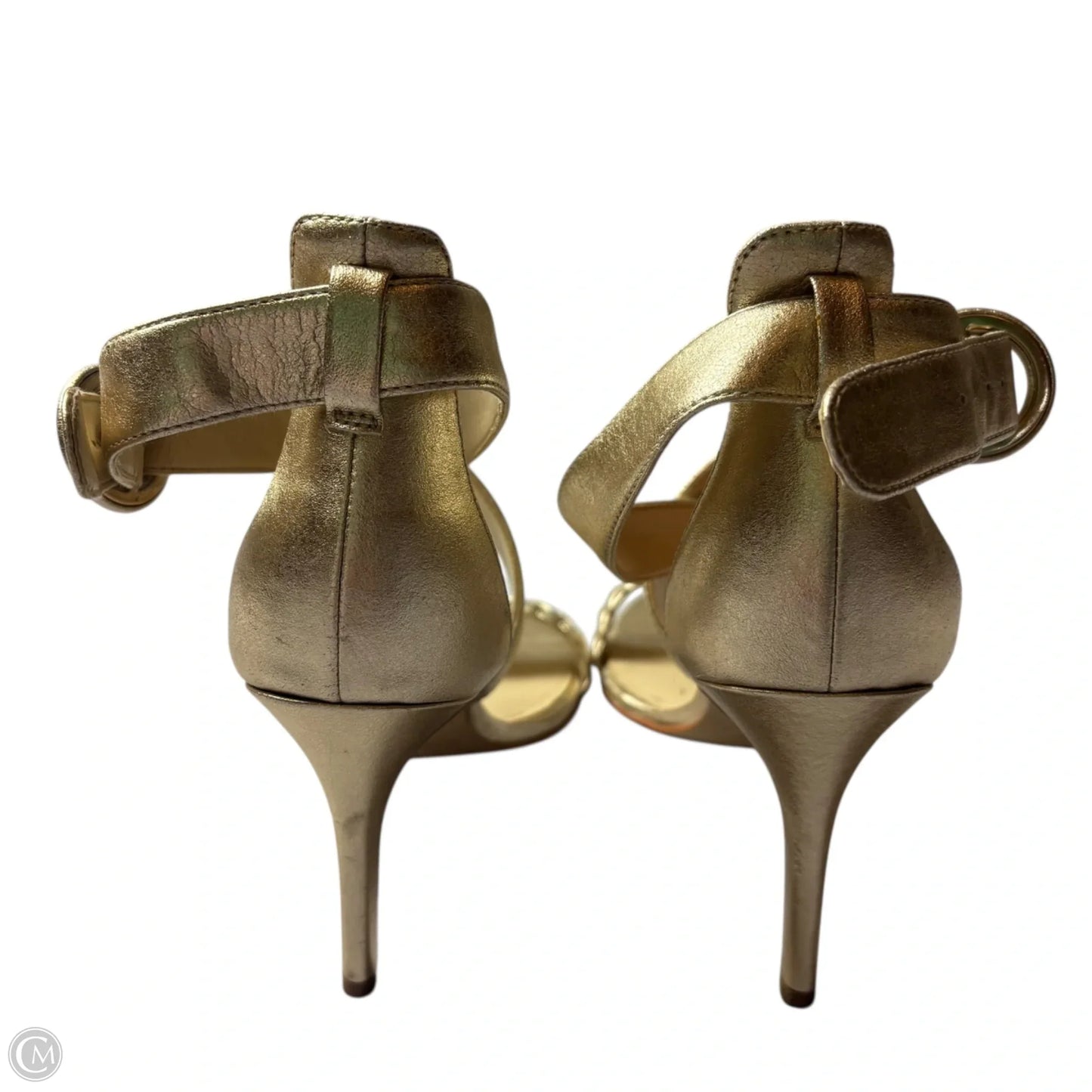 Sandals Heels Stiletto By Marc Fisher In Gold, Size: 5.5