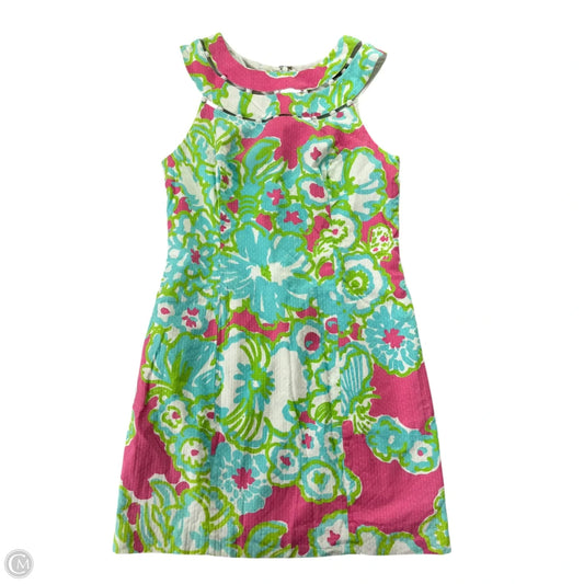 Dress Designer By Lilly Pulitzer In Green & Pink, Size: 4