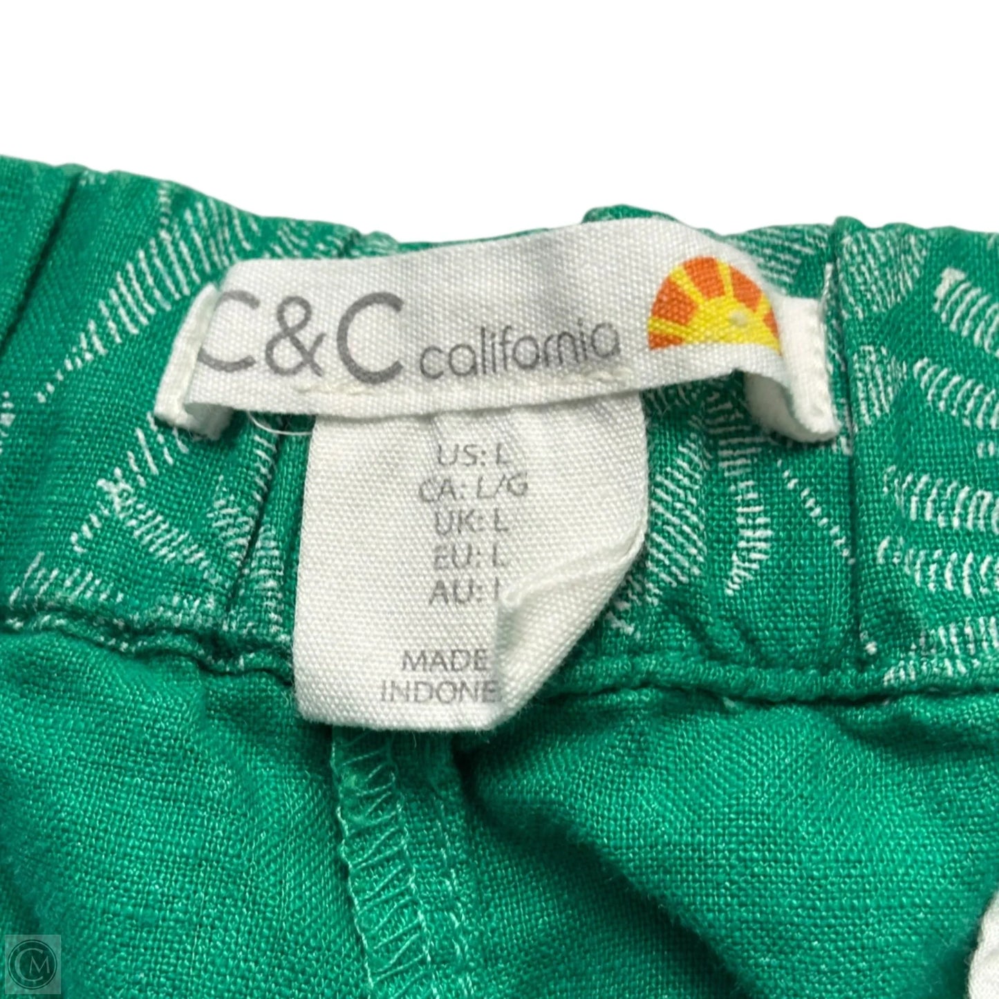 Shorts By C And C In Green & White, Size: L