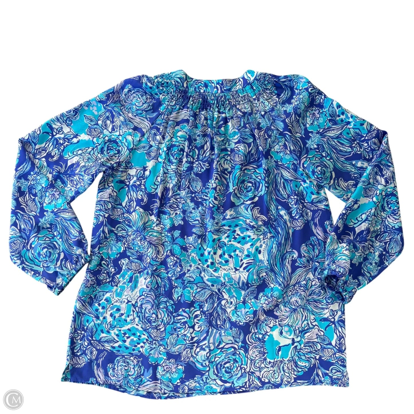 Blouse Designer By Lilly Pulitzer In Blue & Purple, Size: M