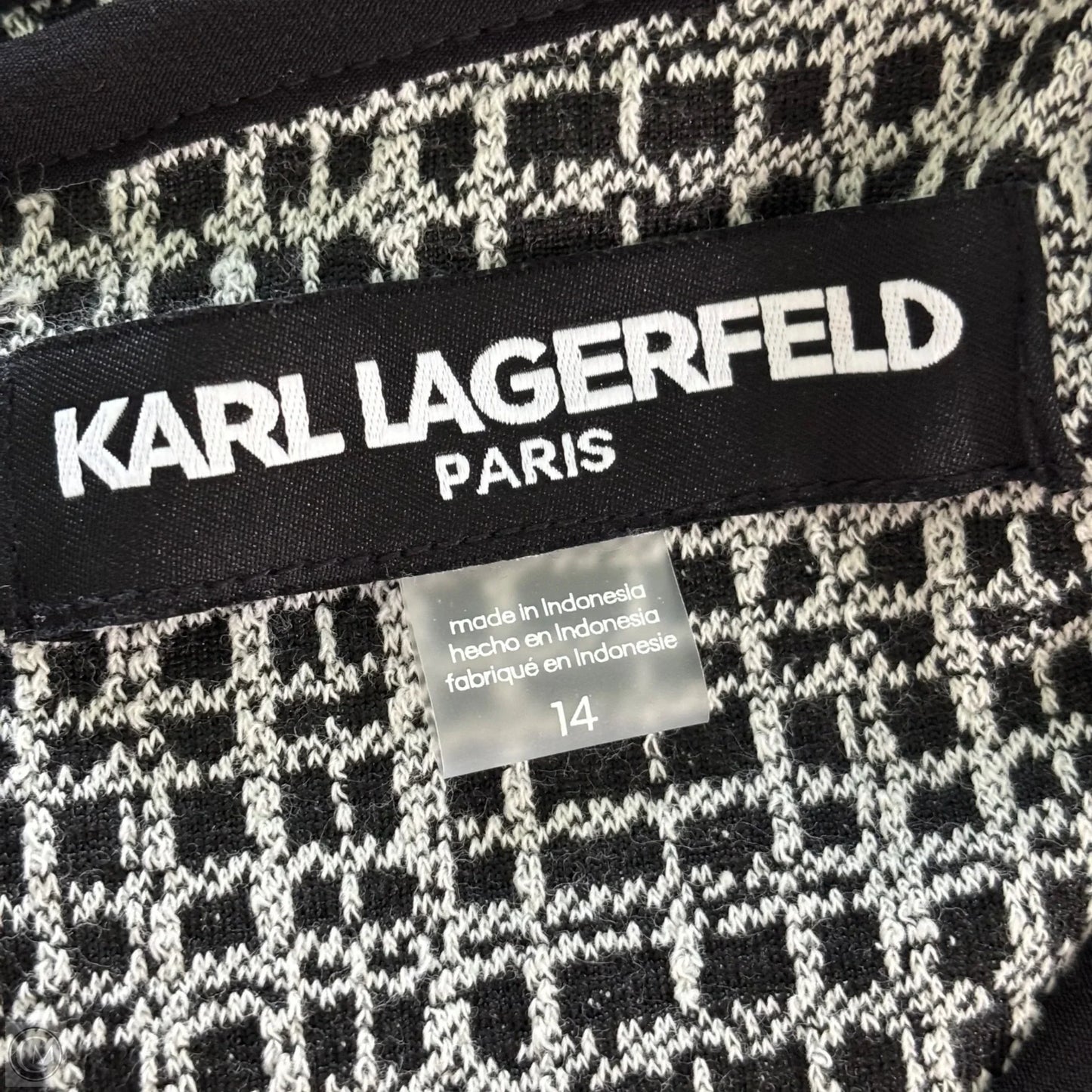 Dress Designer By Karl Lagerfeld In Black & White, Size: L