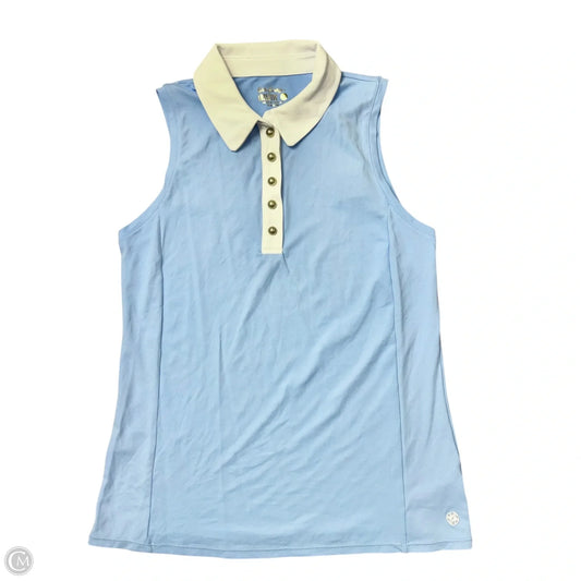 Top Sleeveless Designer By Lilly Pulitzer In Blue & White, Size: S