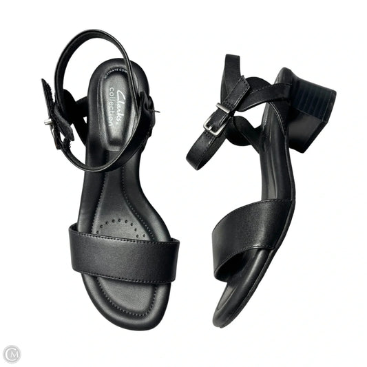 Sandals Heels Kitten By Clarks In Black, Size: 7.5