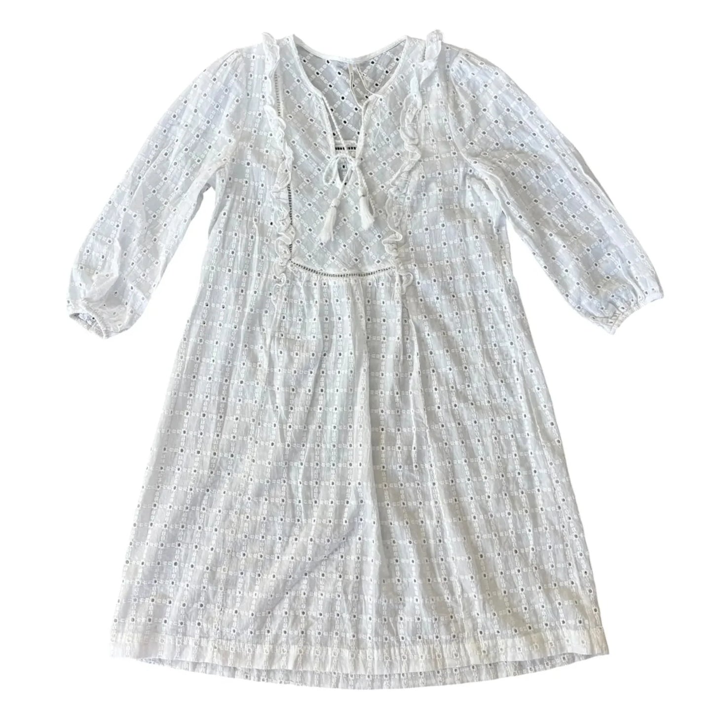 Dress Casual Midi By Anthropologie In White, Size: Xs