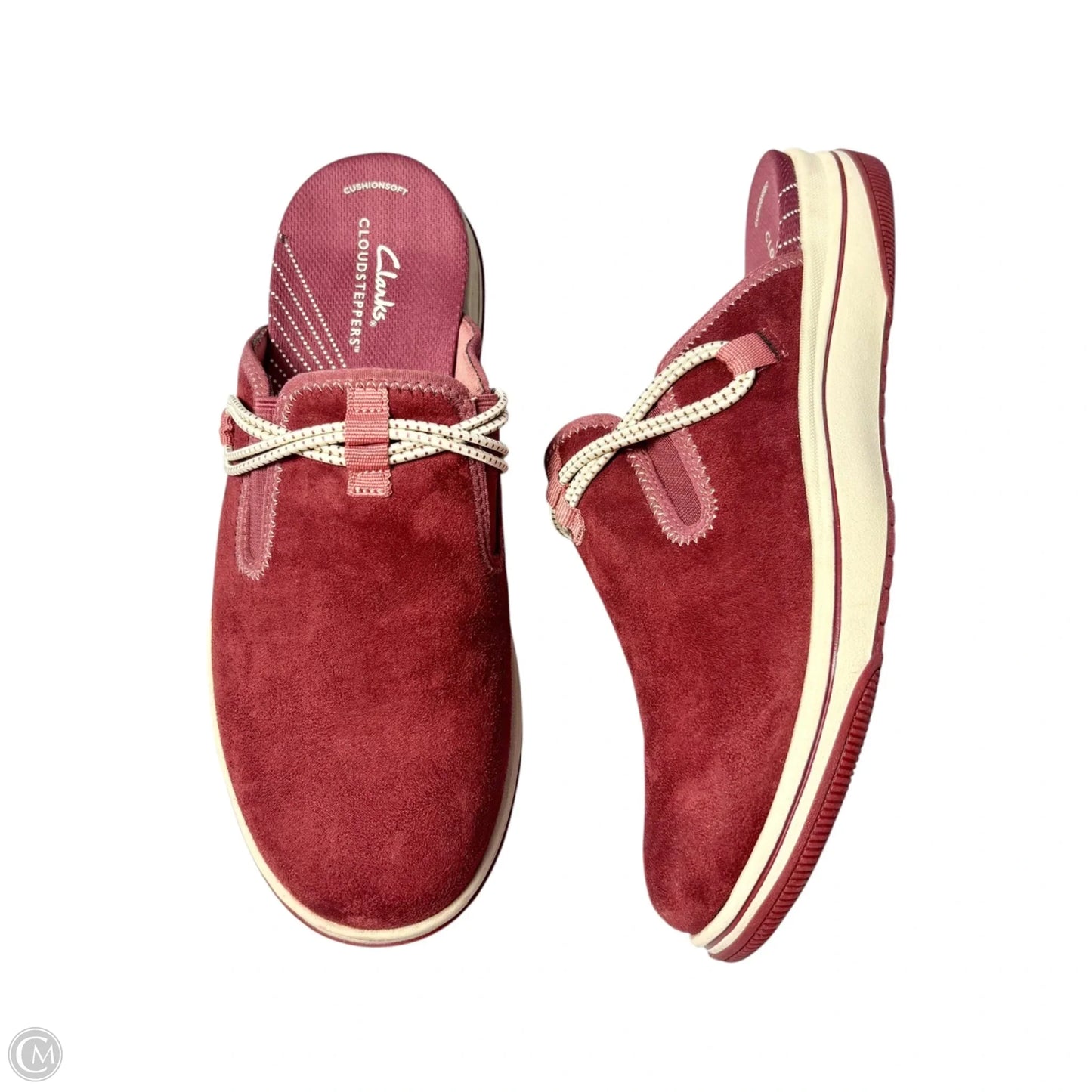 Shoes Flats By Clarks In Maroon, Size: 9
