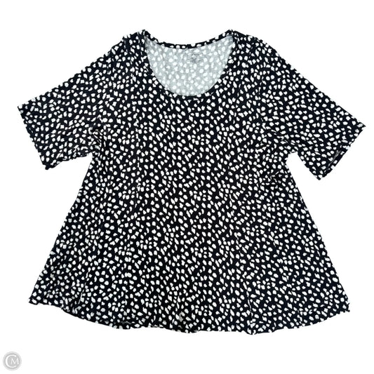 Top Short Sleeve By Lane Bryant In Black & White, Size: 3x