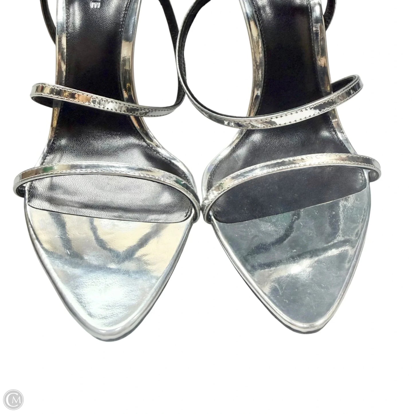 Sandals Heels Stiletto By Retrofete In Silver, Size: 10