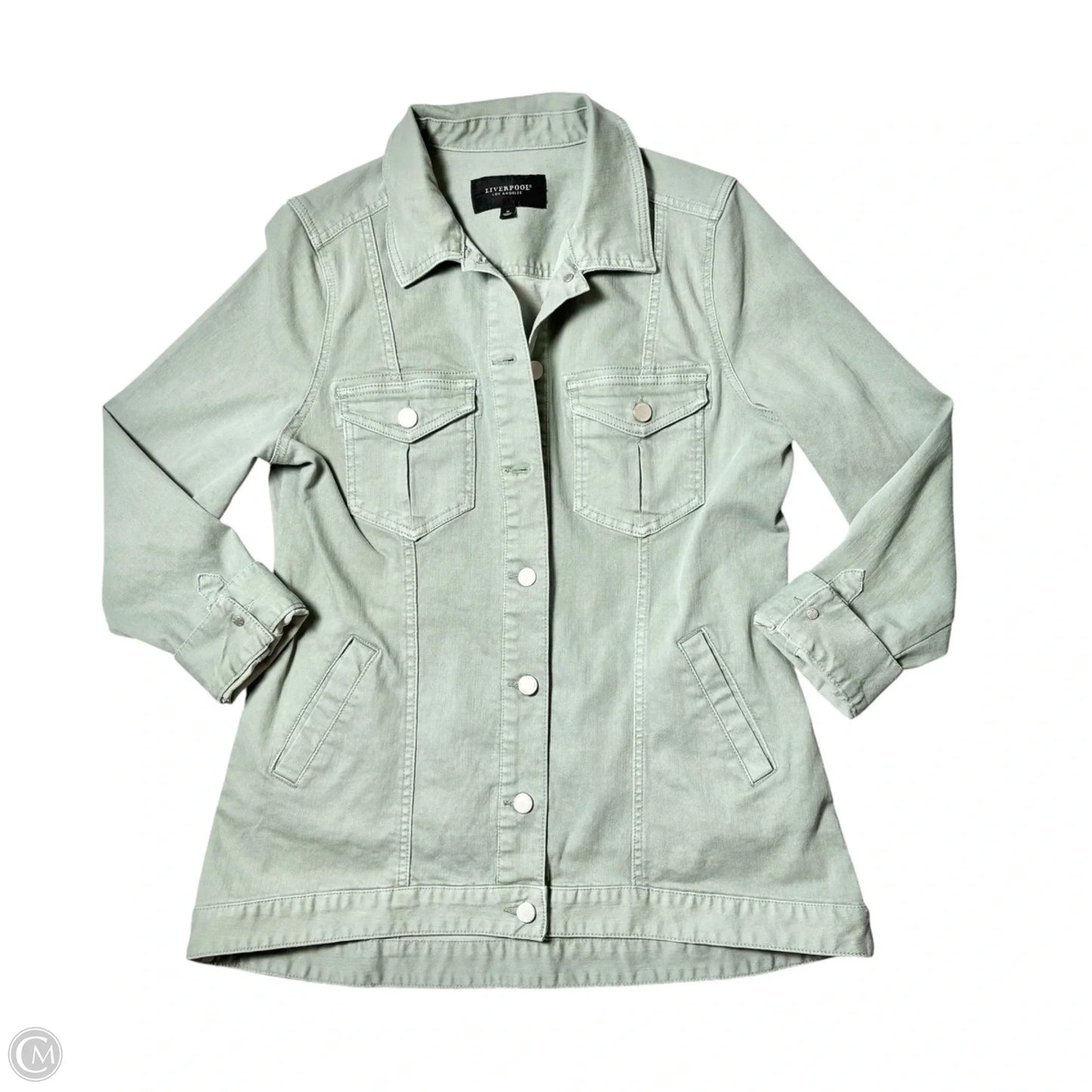 Jacket Denim By Liverpool In Green Denim, Size: M